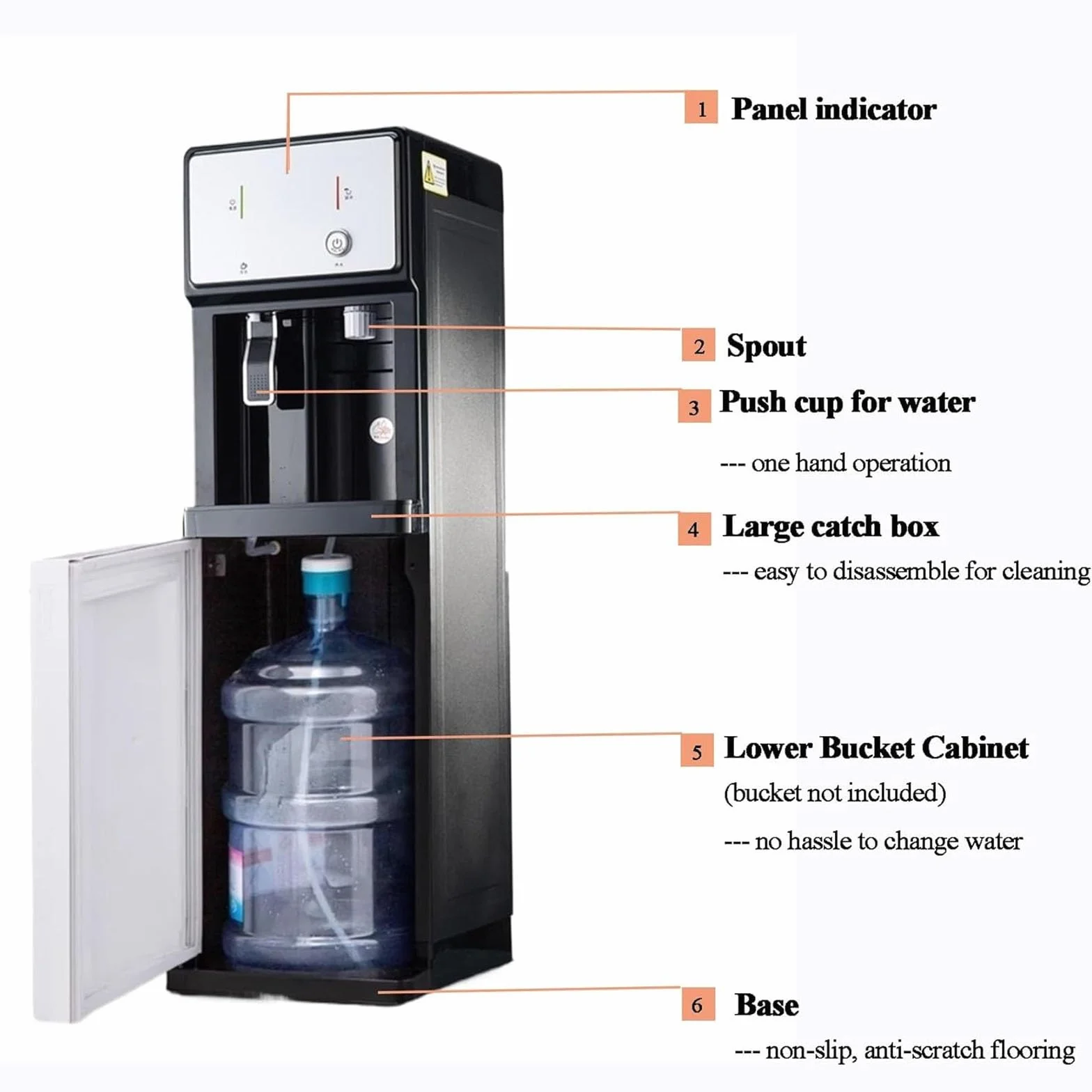Distributore Acqua Ufficio, Erogatore Acqua Caricamento Dal Basso, Regolazione Temperatura 3 Livelli, Depuratore Acqua Casa Cafè Bar