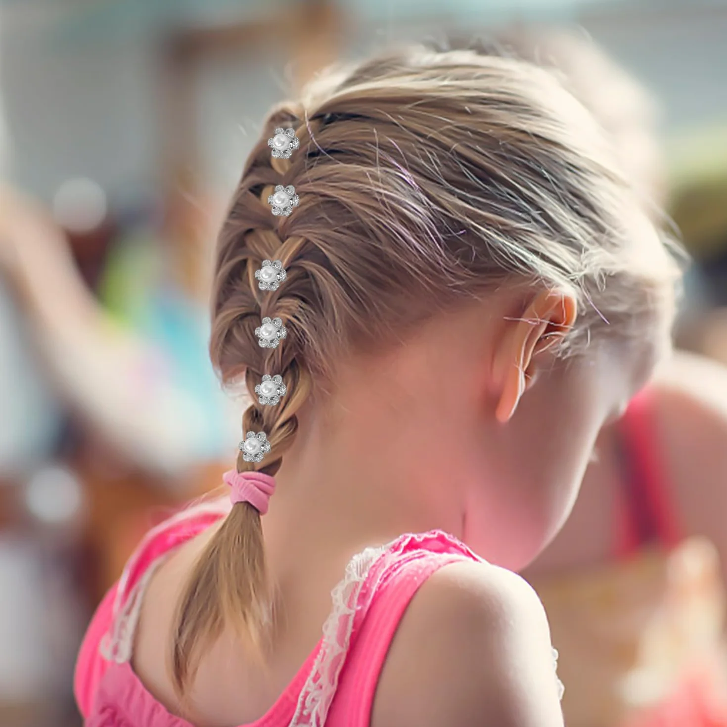Forcine per capelli da donna con strass primaverili, forcine da sposa diamantate