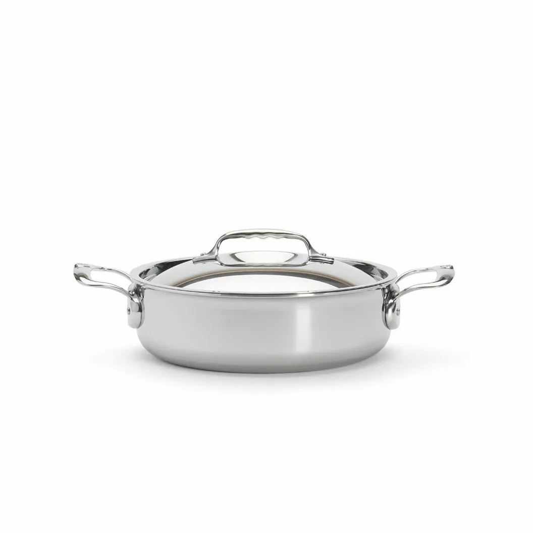 De Buyer 3741.24, Pentola sauté con Coperchio Affinity, 24 cm, Acciaio Inossidabile, Nero, Ciano, Magenta, Giallo