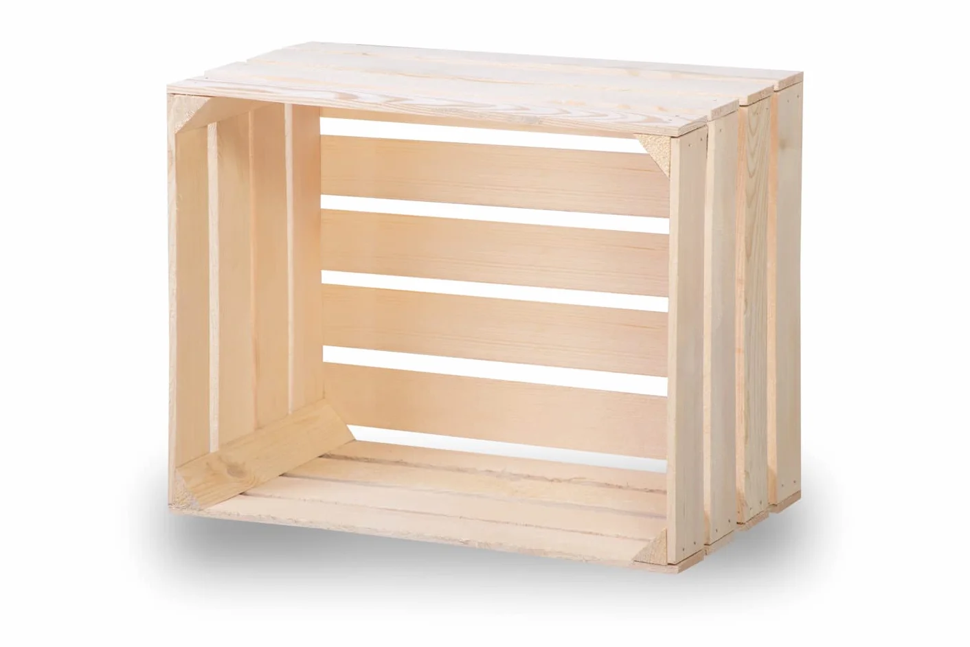 Nuove cassette per frutta in legno naturale, per vino e mele, 50 x 40 x 30 cm
