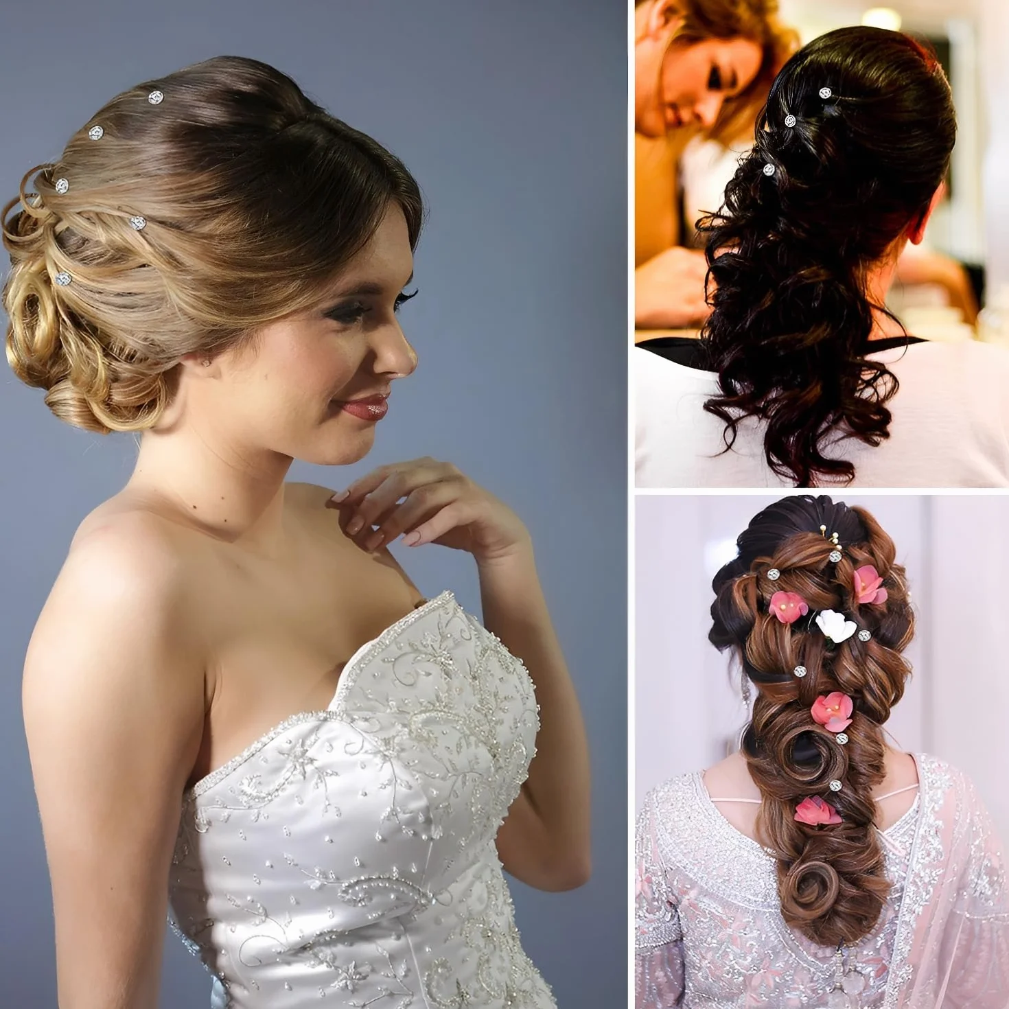 Forcine a spirale con strass per capelli mini accessori matrimonio spose