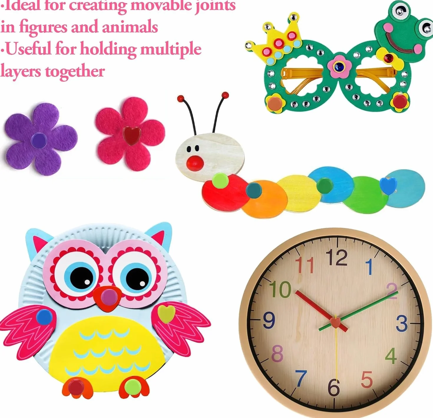 Fermacravatte Parigine Multicolore 300 Pezzi, Fermacampioni Piccoli per Scrapbooking