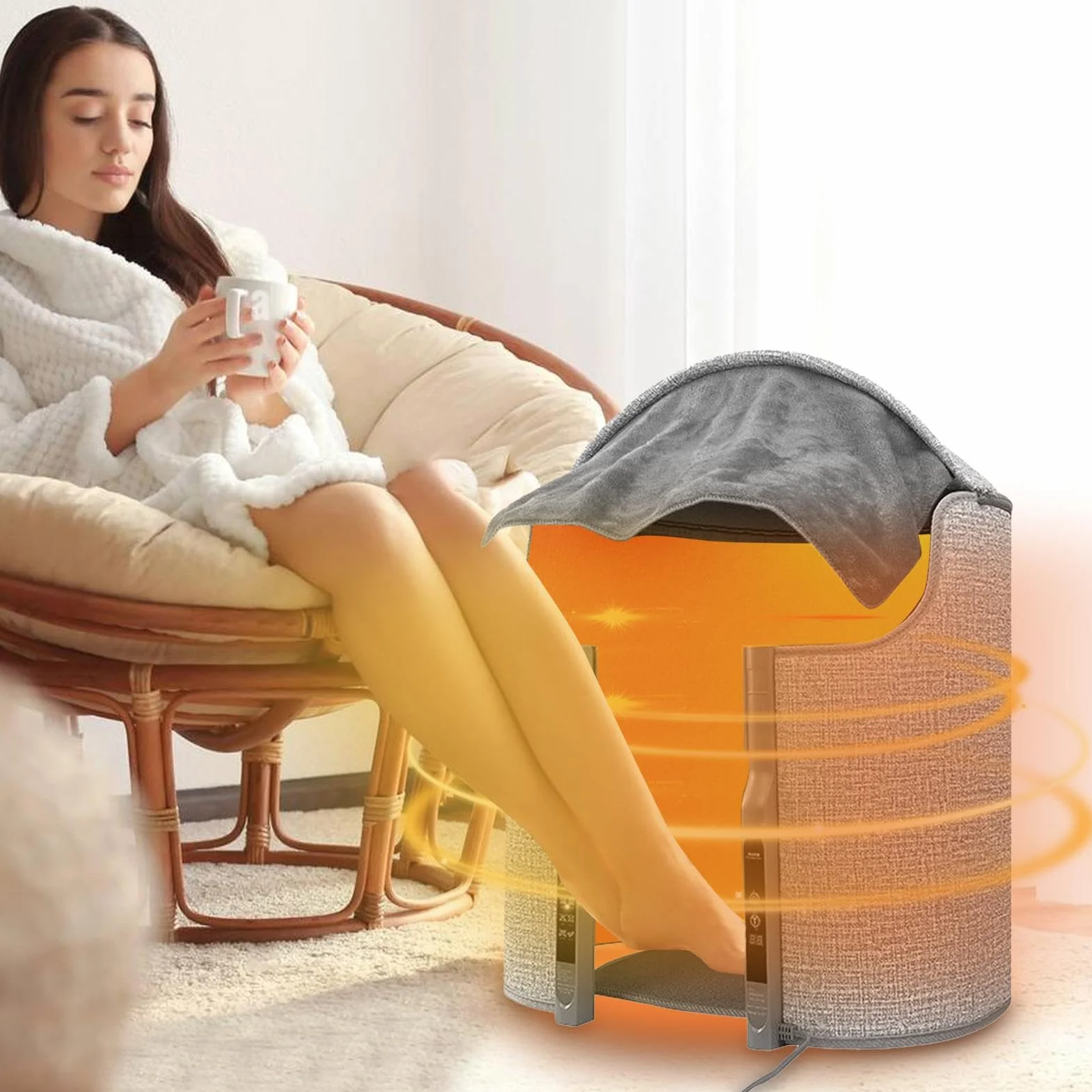 Riscaldatore a Infrarossi da Tavolo 170W Pieghevole 65°C