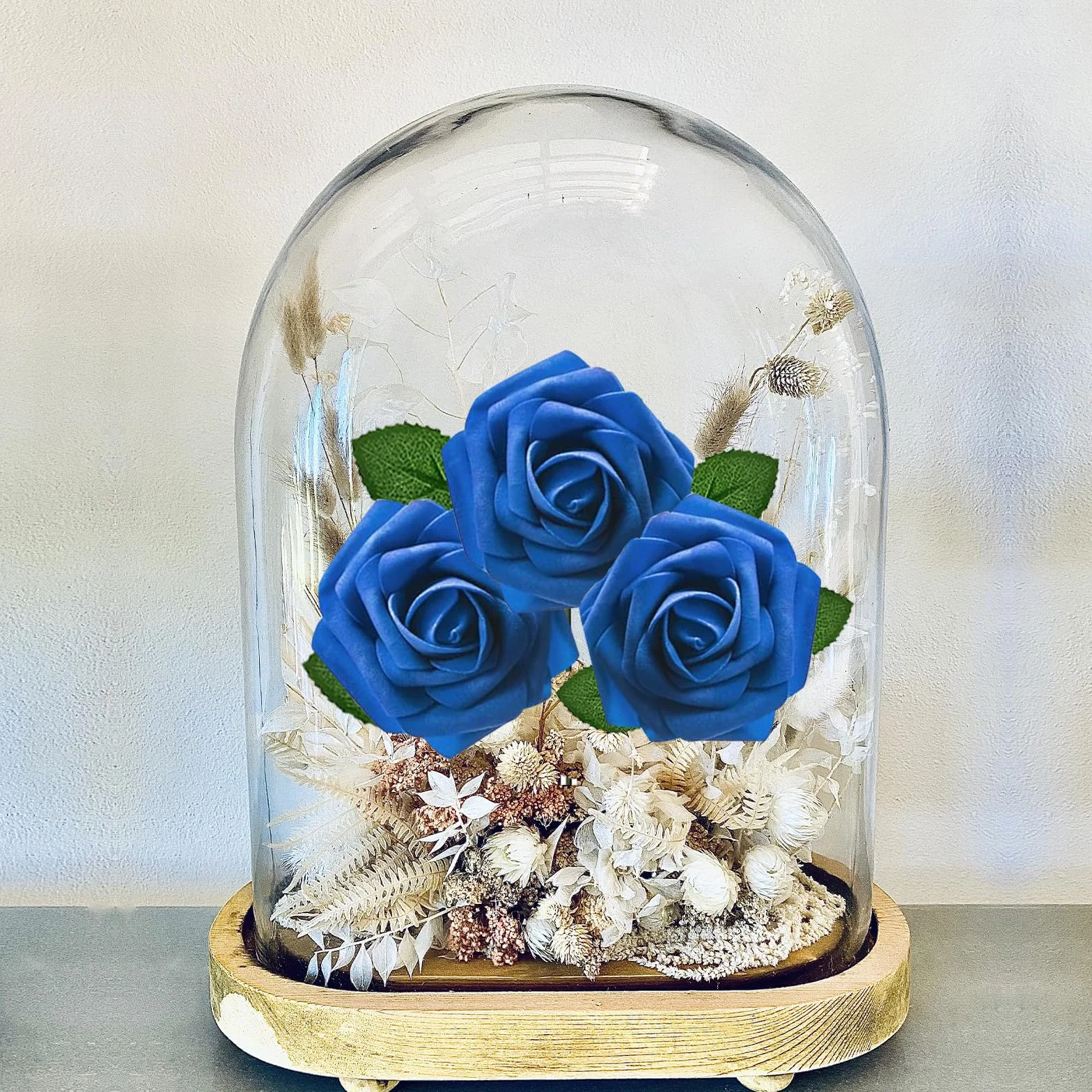 Rose Artificiali in Gommapiuma Blu Navy 25 Pezzi, Teste di Fiori Schiuma per Matrimonio Bouquet Decorazioni