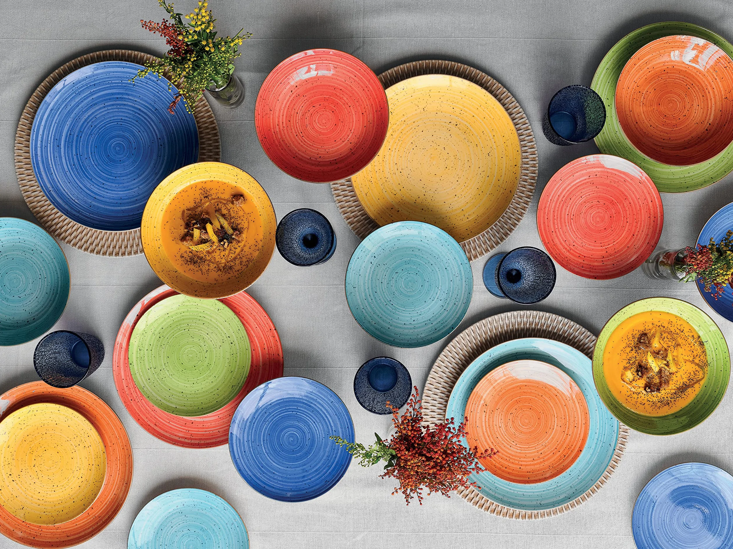 Tognana Kaleido, Servizio Piatti per 6 persone, 18 Pezzi, Porcellana, Multicolore
