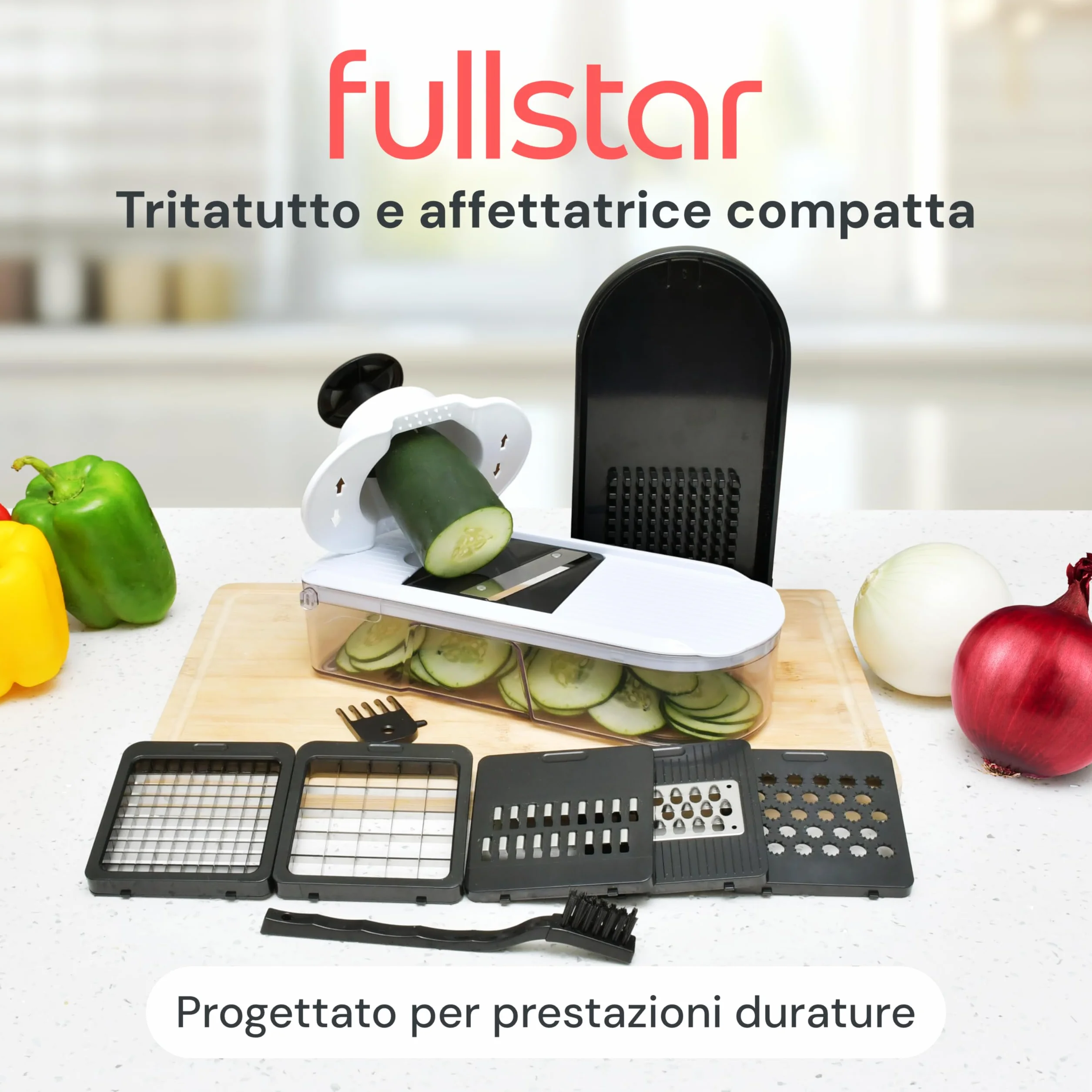Fullstar Taglia Verdure e Mandolina Affetta Verdure 6-in-1 Bianco Multifunzione