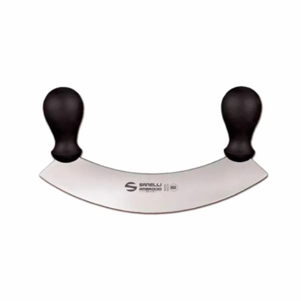 Sanelli Ambrogio Supra Mezzaluna Cuoco, 25 cm, Acciaio Inox, Grigio