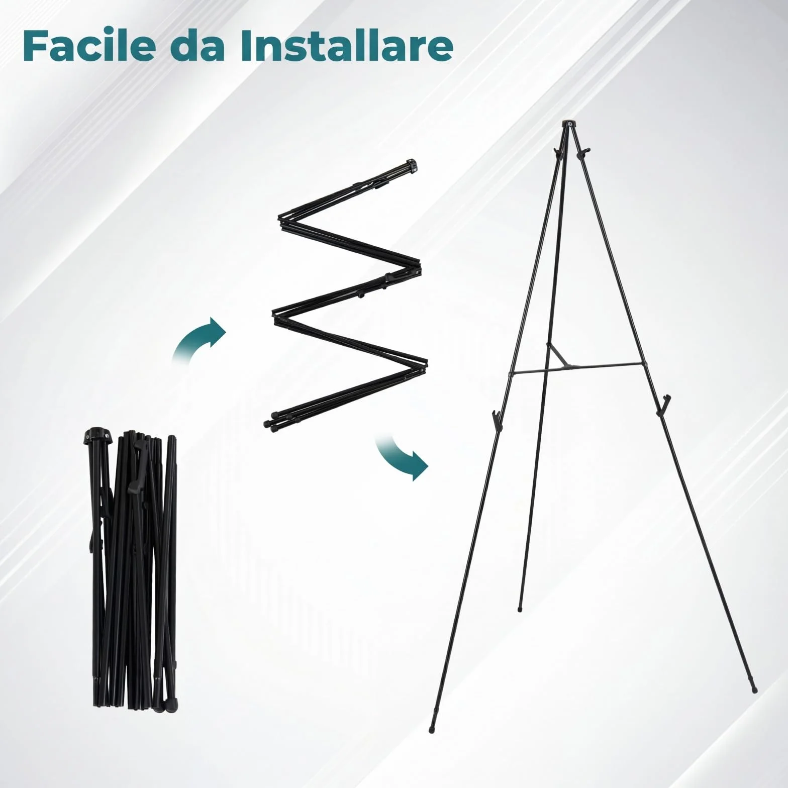 COSTWAY 6 Pz Cavalletto per Dipingere, Metallo con Staffe Regolabili, Portatile, Portata 10 kg