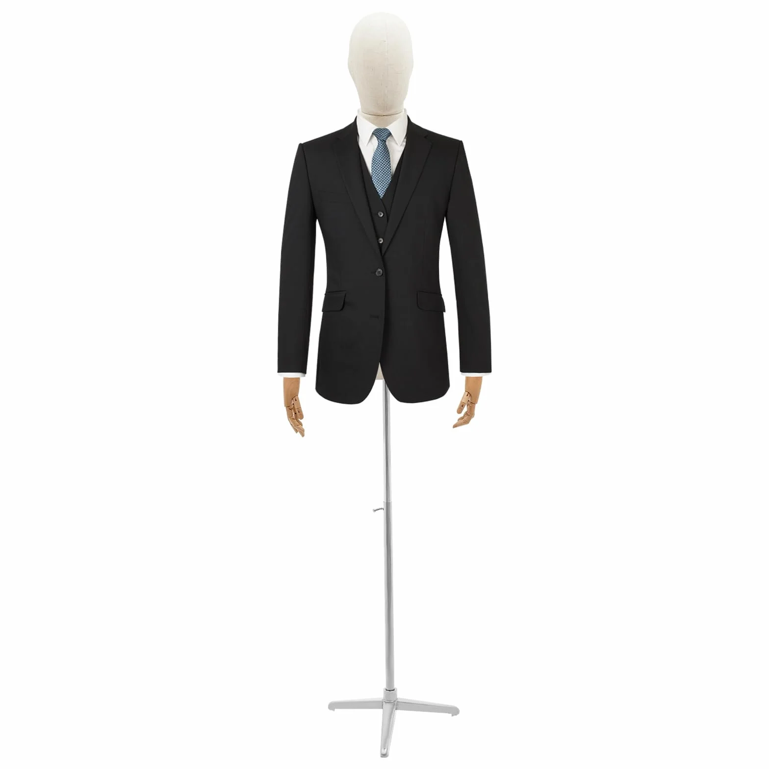 Forma da abito maschile - Busto per sartoria da uomo - Busto - Mannequin per vetrina - Altezza regolabile - Mannequin per abbigliamento - Per negozi di abbigliamento, sartoria (lino + argento, 130 a