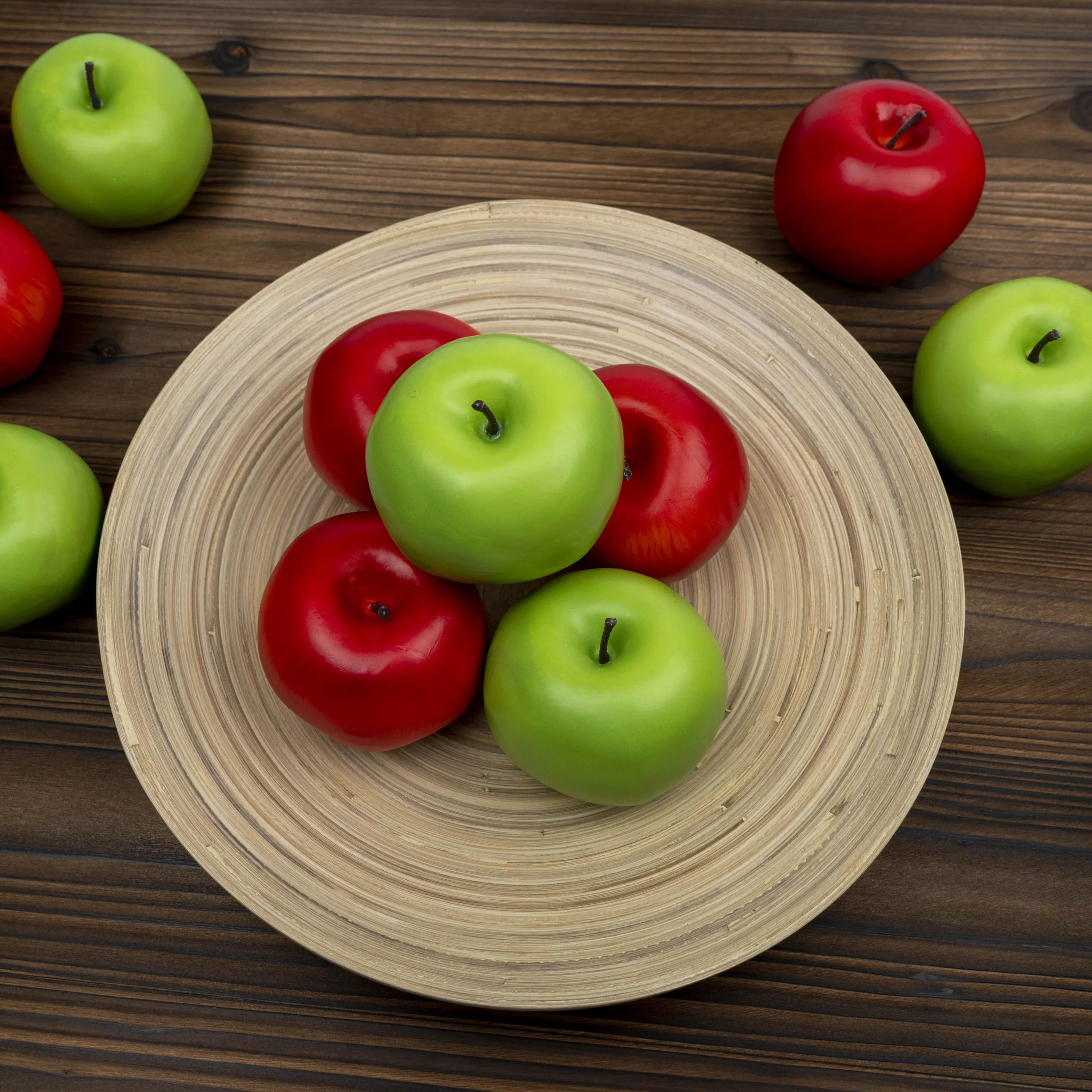 Frutta finta 12 mele artificiali per decorazioni casa cucina ciotola fotografia (verde)