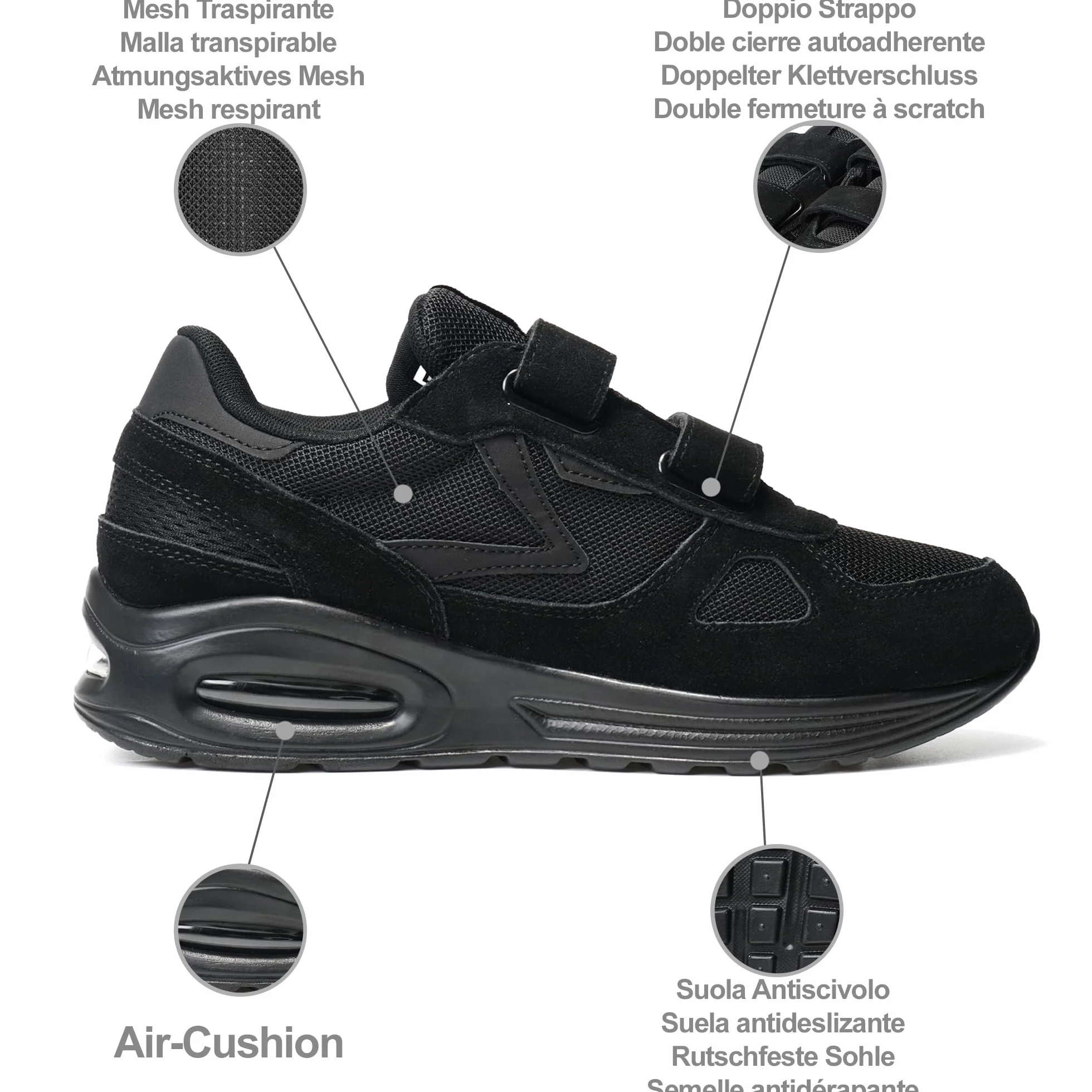 Scarpe Uomo Comode Sneakers Antiscivolo da Camminare con Suola Ammortizzata ad Aria per Anziani o Uso Quotidiano