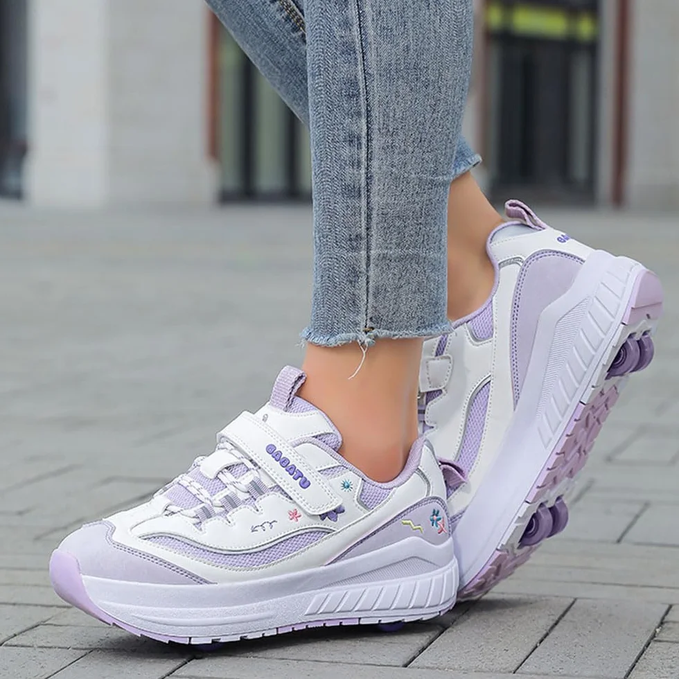 ENEN Sportive Scarpe da Skateboard 4 Ruote Bambina Bambino Ragazze Ragazzi
