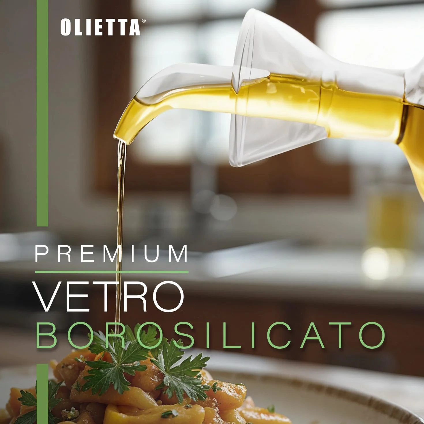 Olietta Oliera da Tavola Salvagoccia in Vetro per Olio e Aceto 500ml 0,5 litri