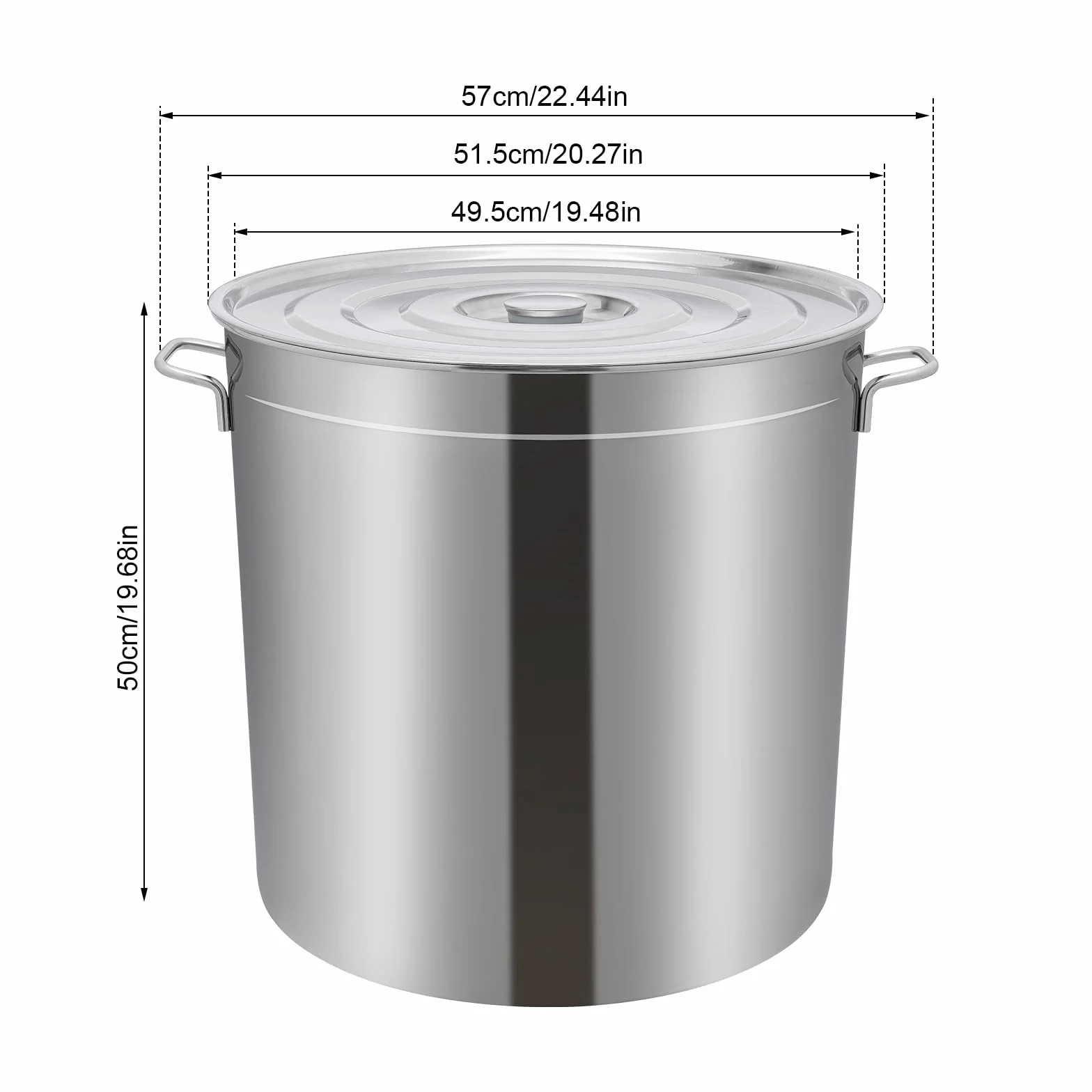 Pentola per spaghetti, in acciaio inox, per spaghetti e pasta, 50 l, in acciaio inox 201, 50 cm