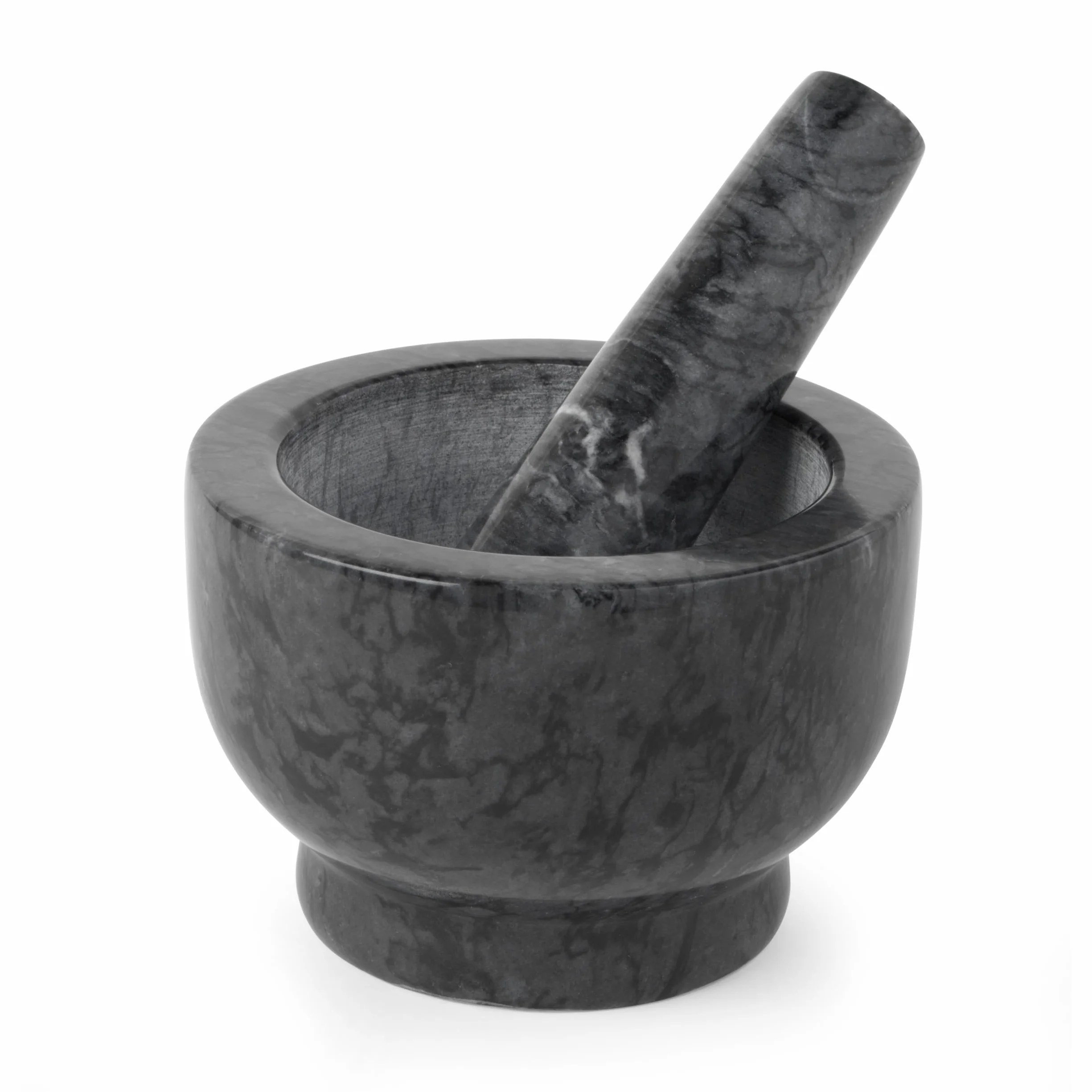 Salter BW11852EU7 Pestello e mortaio di marmo - Grind a mano erbe e spezie per pesto, lavaparabrezza, marinate, condimenti, tritatutto per spezie, frantumatore per erbe, utensile da cucina, nero