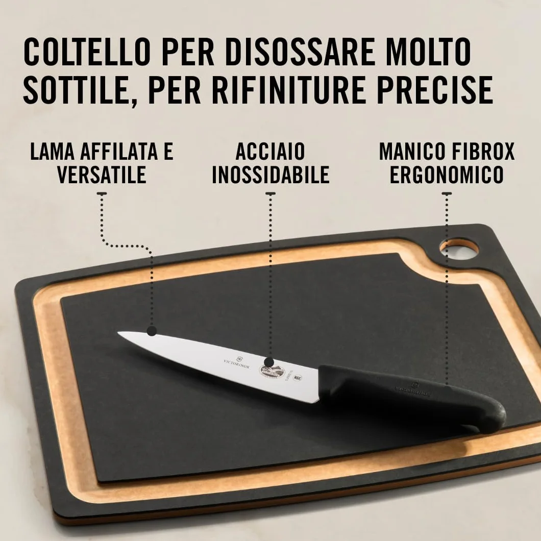 Victorinox Fibrox Coltello da Chef 15 cm Lama Dritta Acciaio Inossidabile Nero