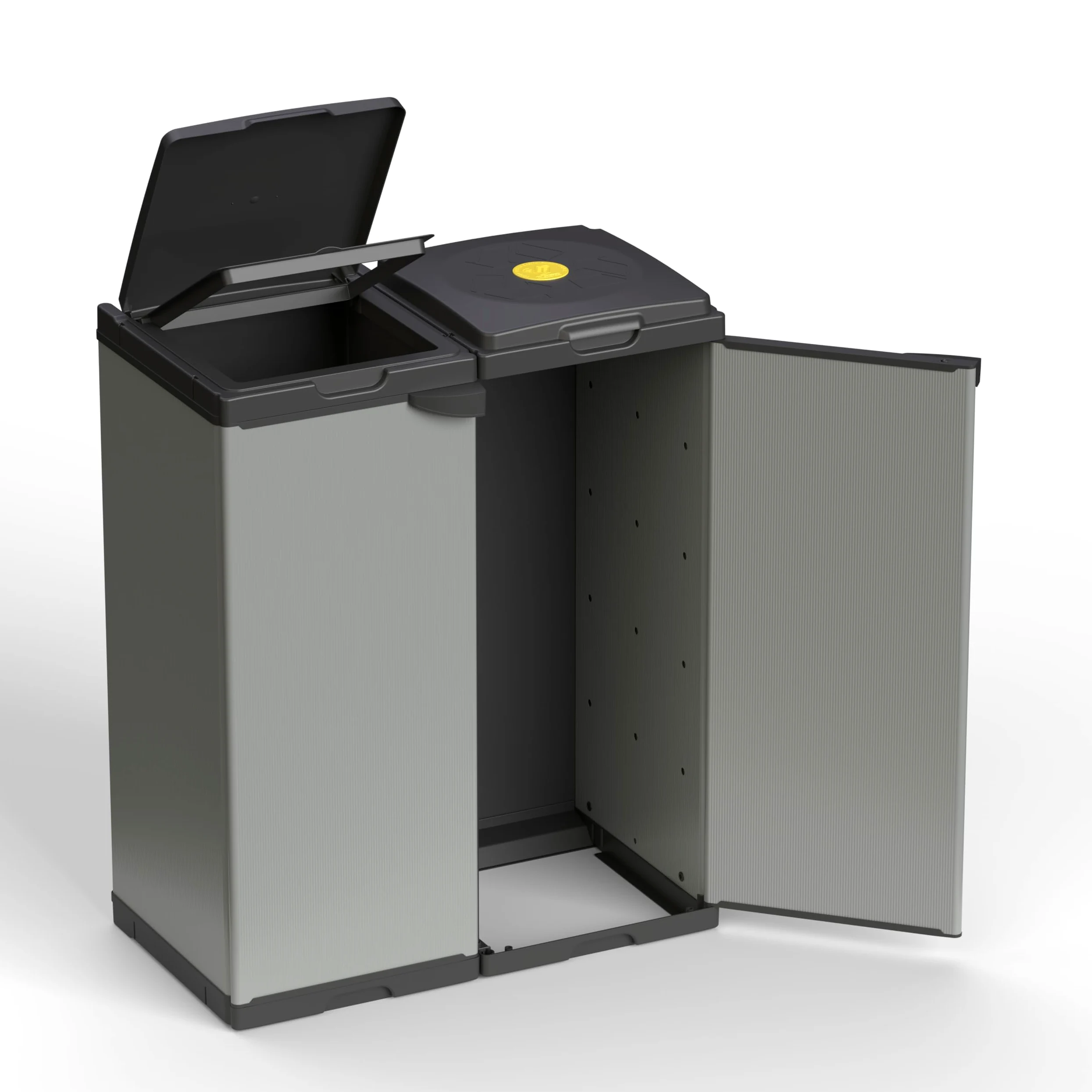 Adventa: Mobile Portasacco Bis per Raccolta differenziata in Plastica, Facile da Montare, Modular System, adatto a Sacchi da 80-110 L, 68L x 38P x 87H cm