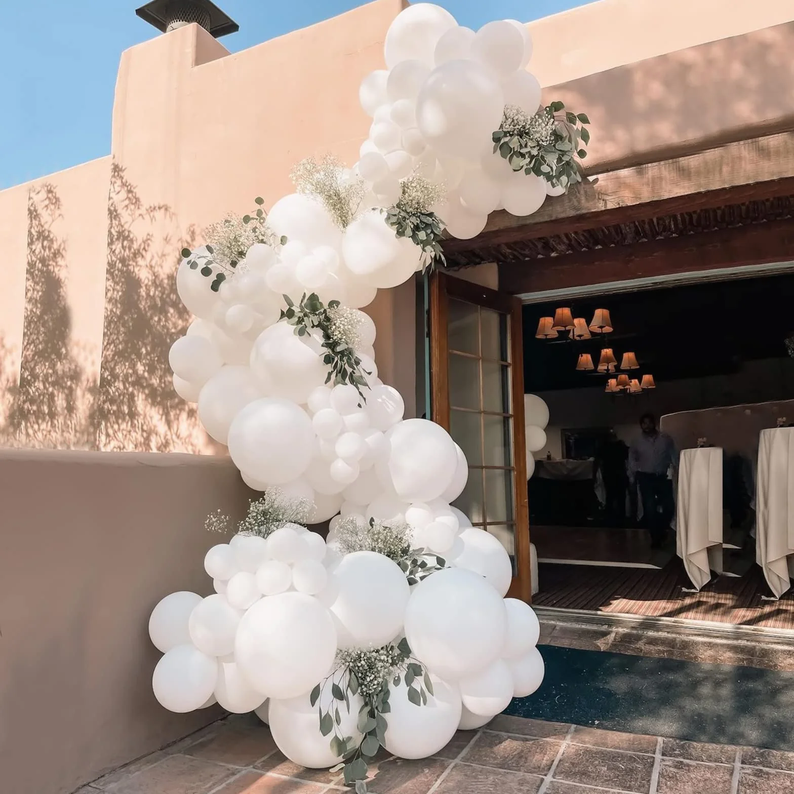 Palloncini Bianco, 50 Pezzi 12 Pollici Palloncini in Lattice Da 30,5 cm, Palloncino Bianchi Opachi per Bambini Festa Compleanno Baby Shower Anniversario Di Principessa Carnevale Eventi Decorazioni