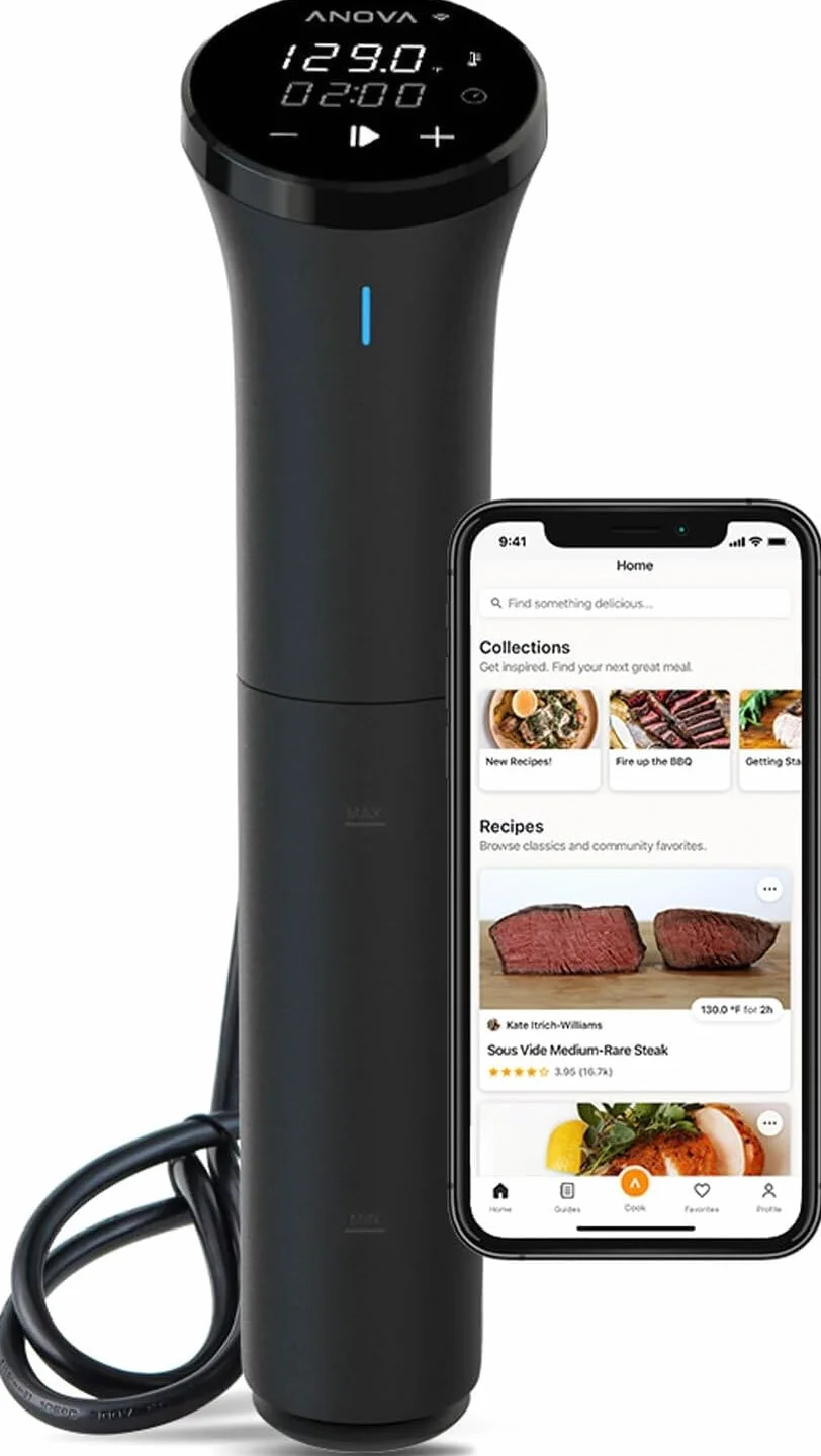 Anova Precision Cooker Nano 3.0 [AN425-EU00] WiFi, Spina di tipo C per utilizzo in EU, Bluetooth, Piccolo, Nero