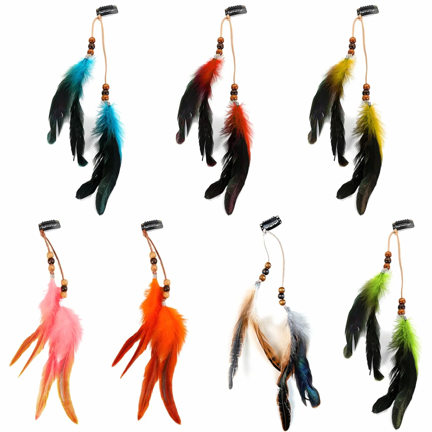 Accessori Per Capelli Piuma Retrò Boho Creativi 7 Pezzi