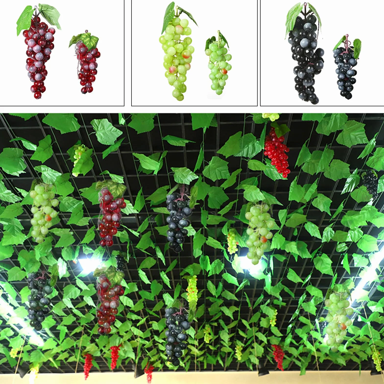 Grappoli Uva Artificiali 7 Pezzi Decorativi Realistici per Decorazione Giardino