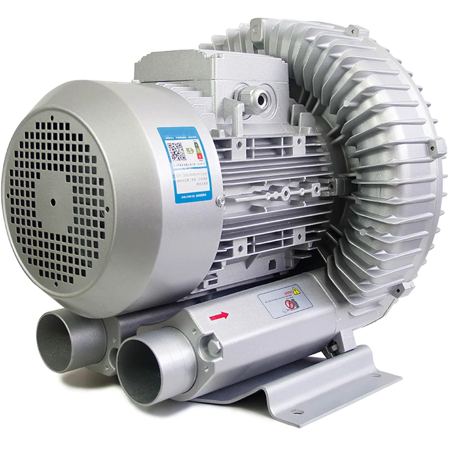 Soffiante Rigenerativo Ad Alta Pressione, Soffiante Vortex, Elettricità Trifase,380 V, Pompa per Vuoto Industriale per Soffiaggio O Aspirazione Dell'aria,370W/0.5HP