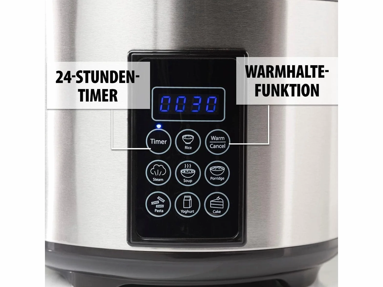 Tristar Cuociriso E Vaporiera XL 2,2 L 7 Programmi Pannello Digitale Timer BPA Free RK-6138