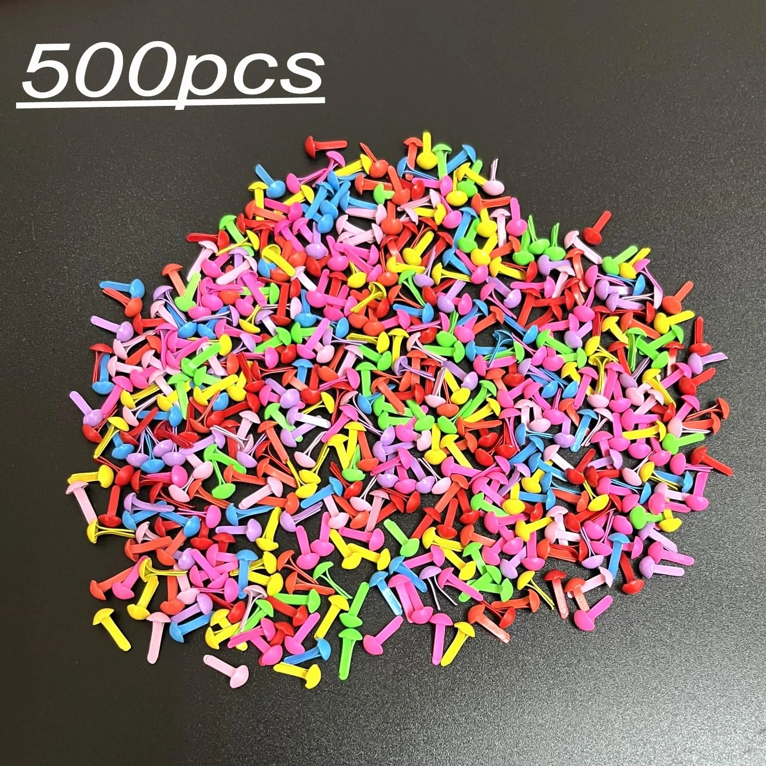Mini fermacampioni metallo 4mm multicolori 500 pezzi per scrapbooking