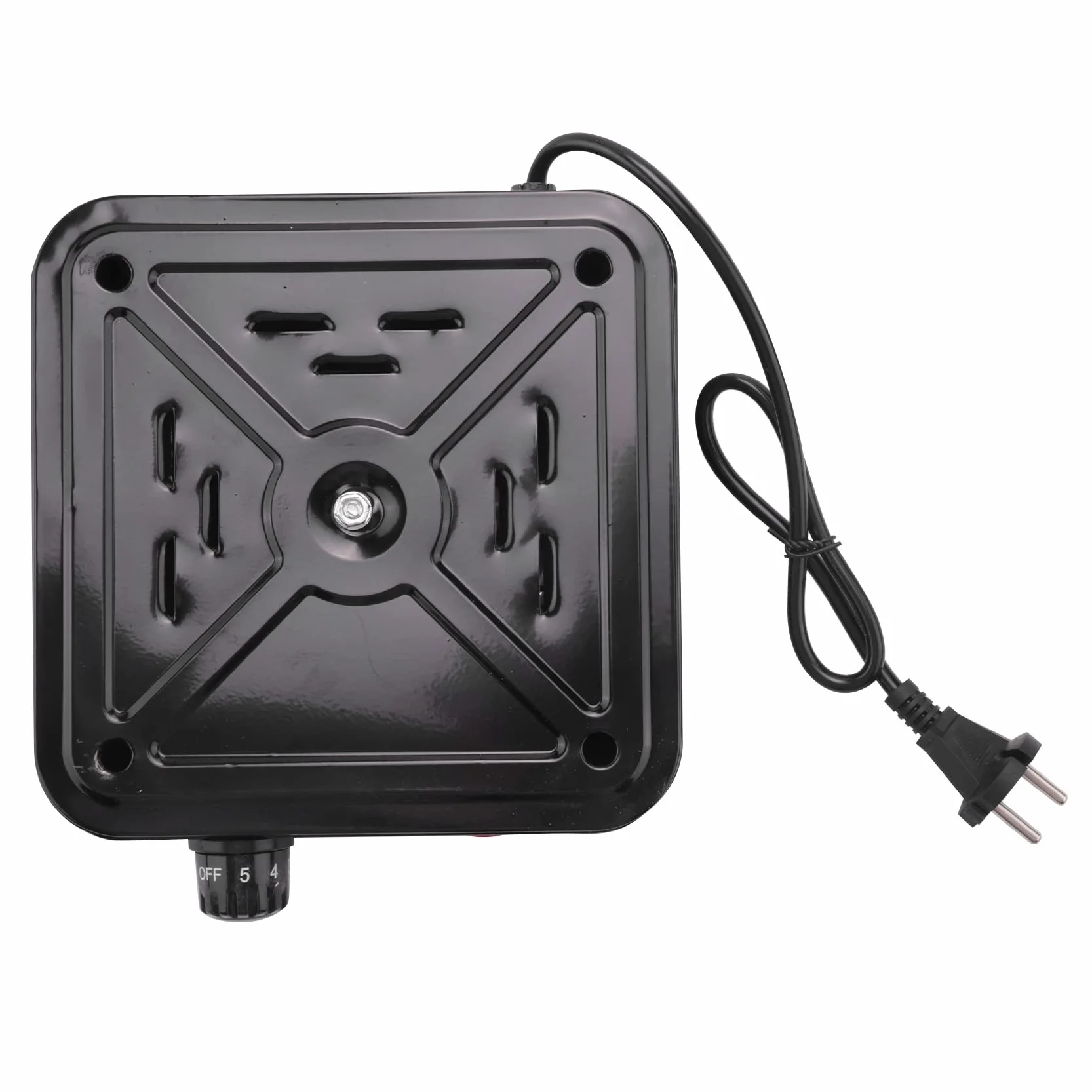 Stufa elettrica a bruciatore singolo, compatta e portatile, piastra riscaldante a temperatura regolabile, 1500 W, spina europea nera e acciaio inossidabile