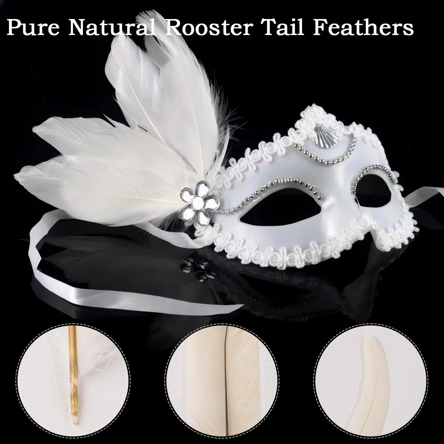 Piume Decorative Bianche Naturali Piume Gallo per Fai da Te Copricapo Artigianato Costum (25-30cm) 20 Pezzi