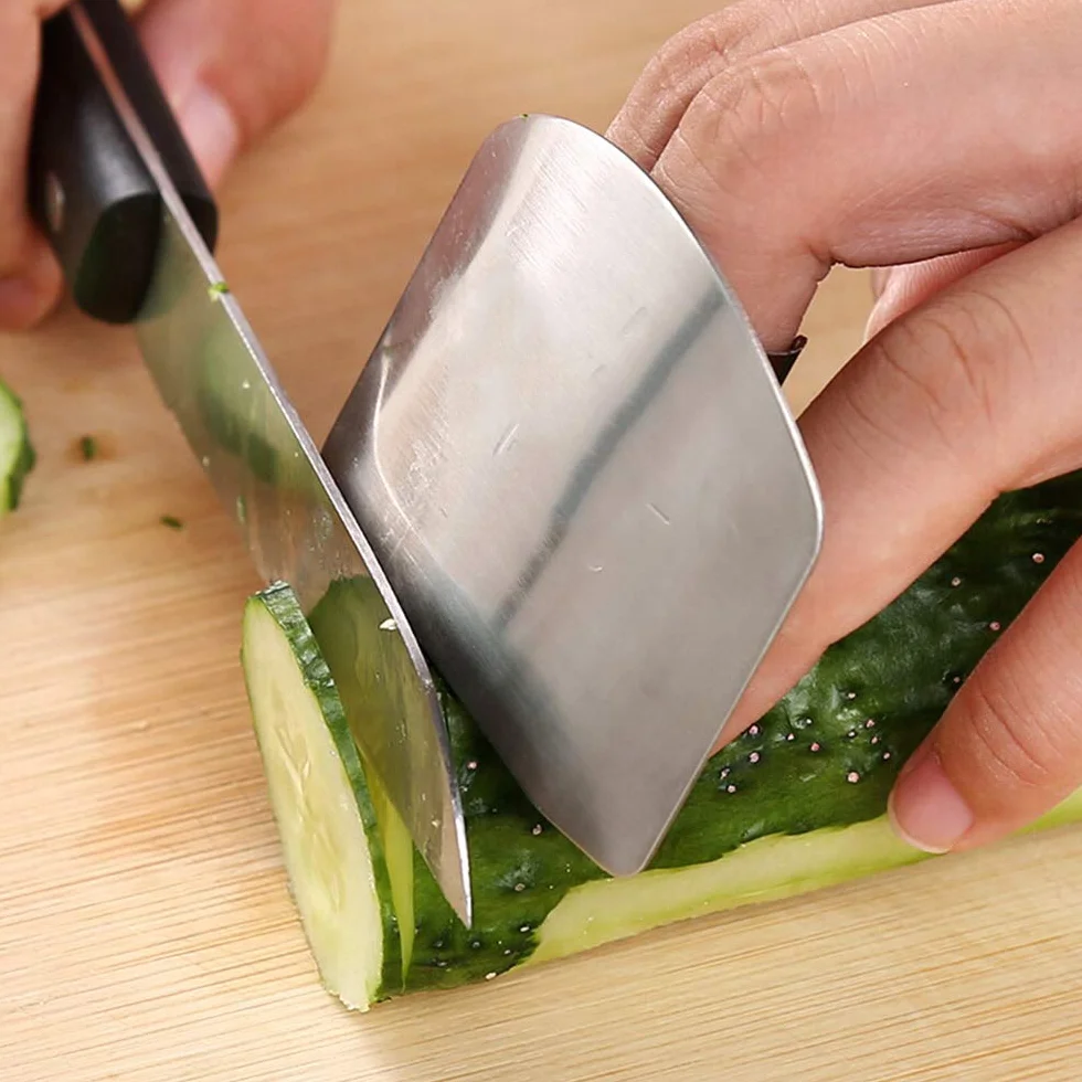 In Acciaio Inox Finger Kitchen Tool Guard Shield Guard Chop Safe Slice Hand Protector Strumento di Cottura Creativo e Popolare