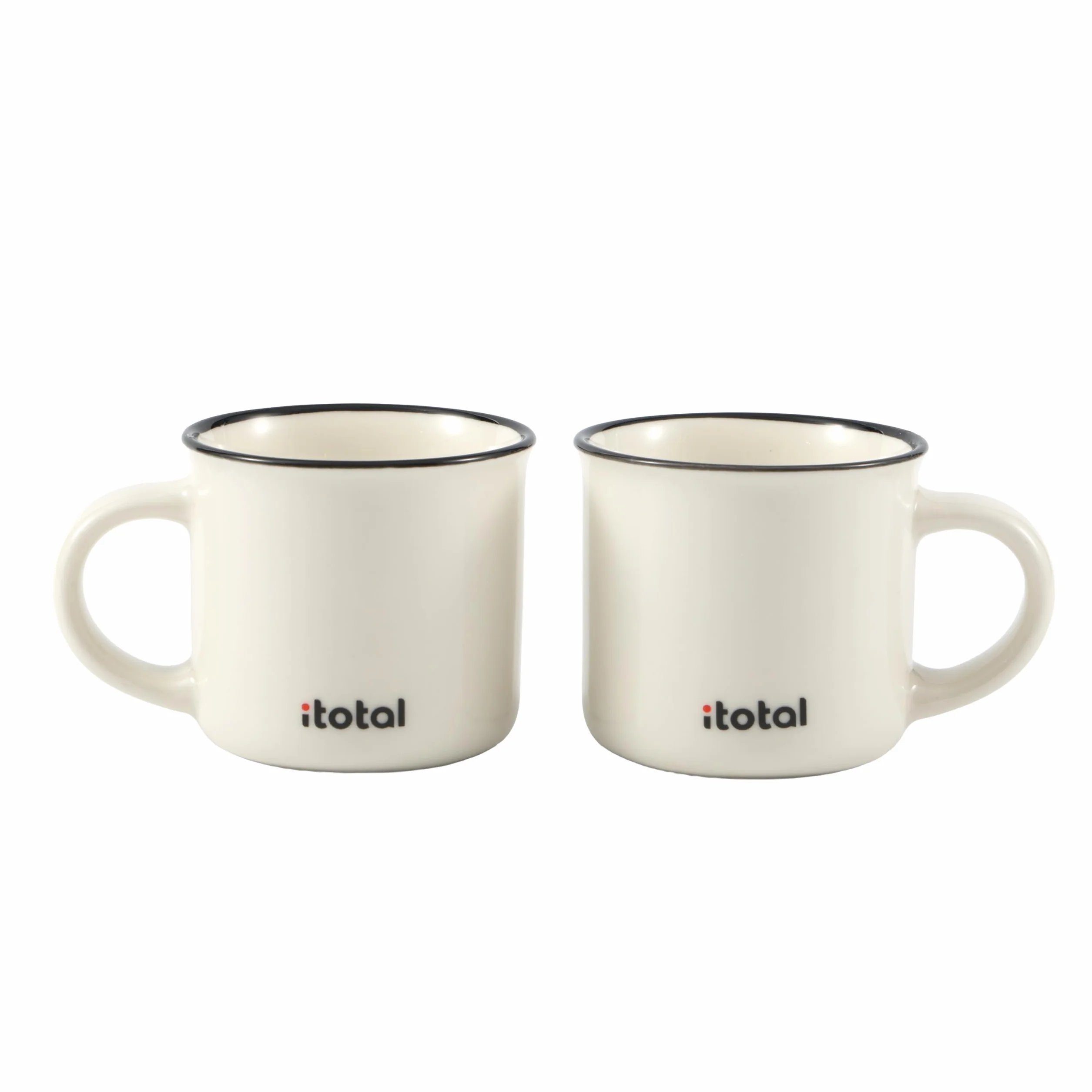 I-TOTAL Matchy Duo Set 2 Tazzine da Caffè in Ceramica 90 ml Tazze Espresso Design Originale Idea Regalo