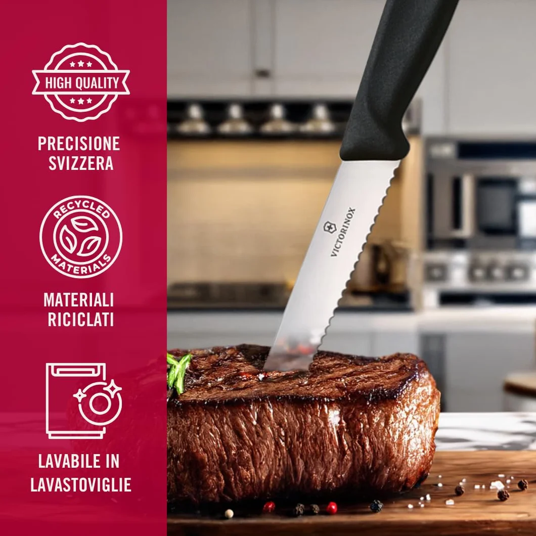 Victorinox Swiss Classic Set di Coltelli Bistecca e Pizza 6 Pezzi 11 cm