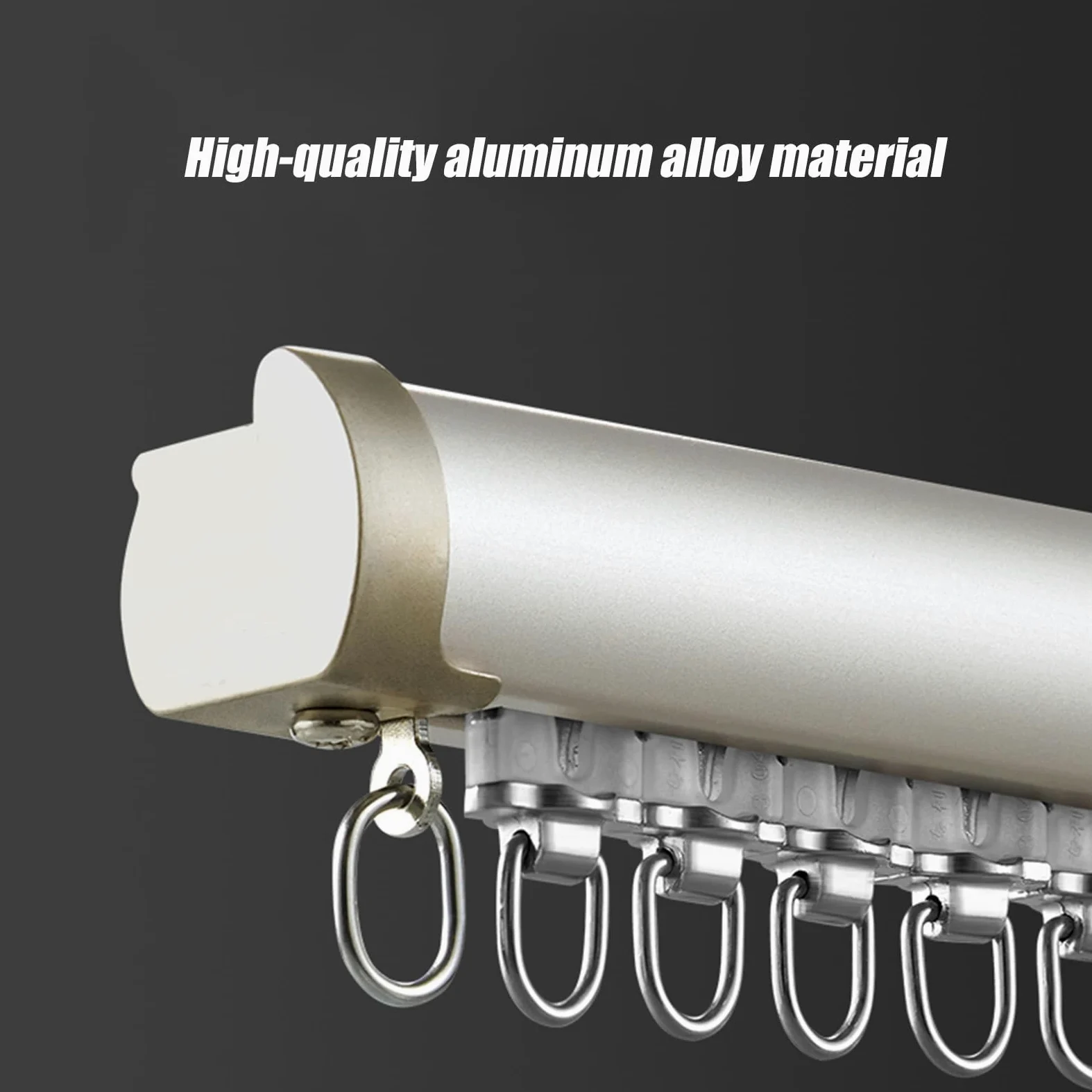 Binario Per Tende In Lega Di Alluminio, Asta Per Tende Da Parete, Con Anelli Di Sospensione In Acciaio Inossidabile, Adatto Per Camere Da Letto/soggiorni(Apricot1,1.9m(6.2ft))