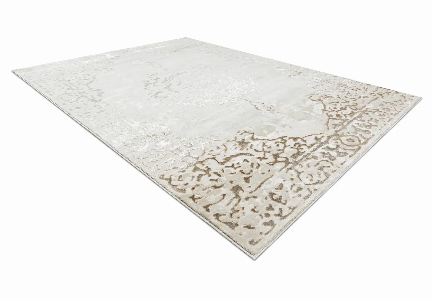 rugsx Tappeto ALLURE 1961 Tappeto moderno con cornice ornamentale in Crema/Oro - Elegante e glamour per soggiorno e camera da letto - 160x220 cm