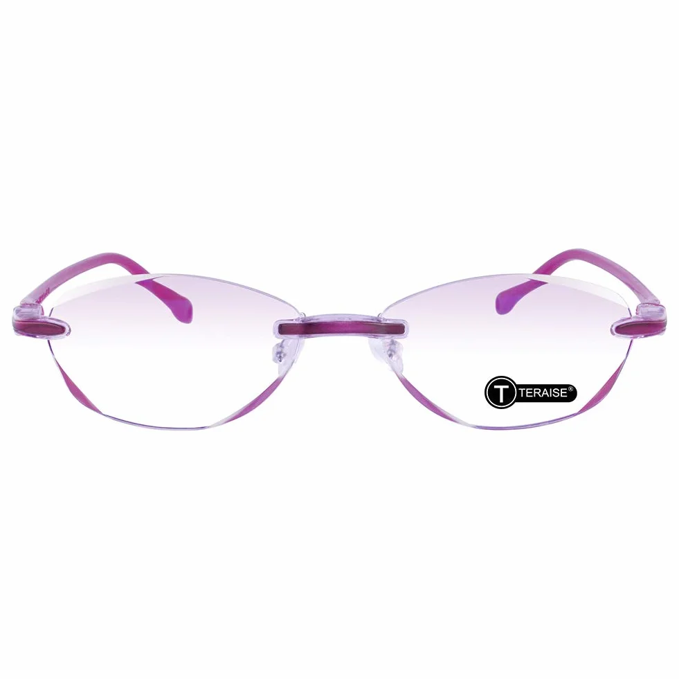 TERAISE Occhiali da lettura senza montatura Design taglio diamante Anti-Fatigue Lenti trasparenti