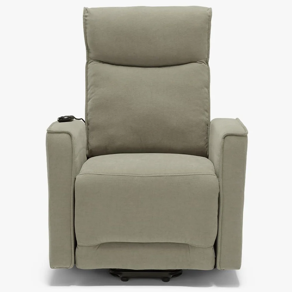 REDÒKASA Poltrona relax elettrica LONDRA per anziani, 2 motori, 2 ruote posteriori, Kit Optional Batteria, sistema reclinazione e alzapersona, tessuto idrorepellente (Senza Kit Batteria, Tortora)