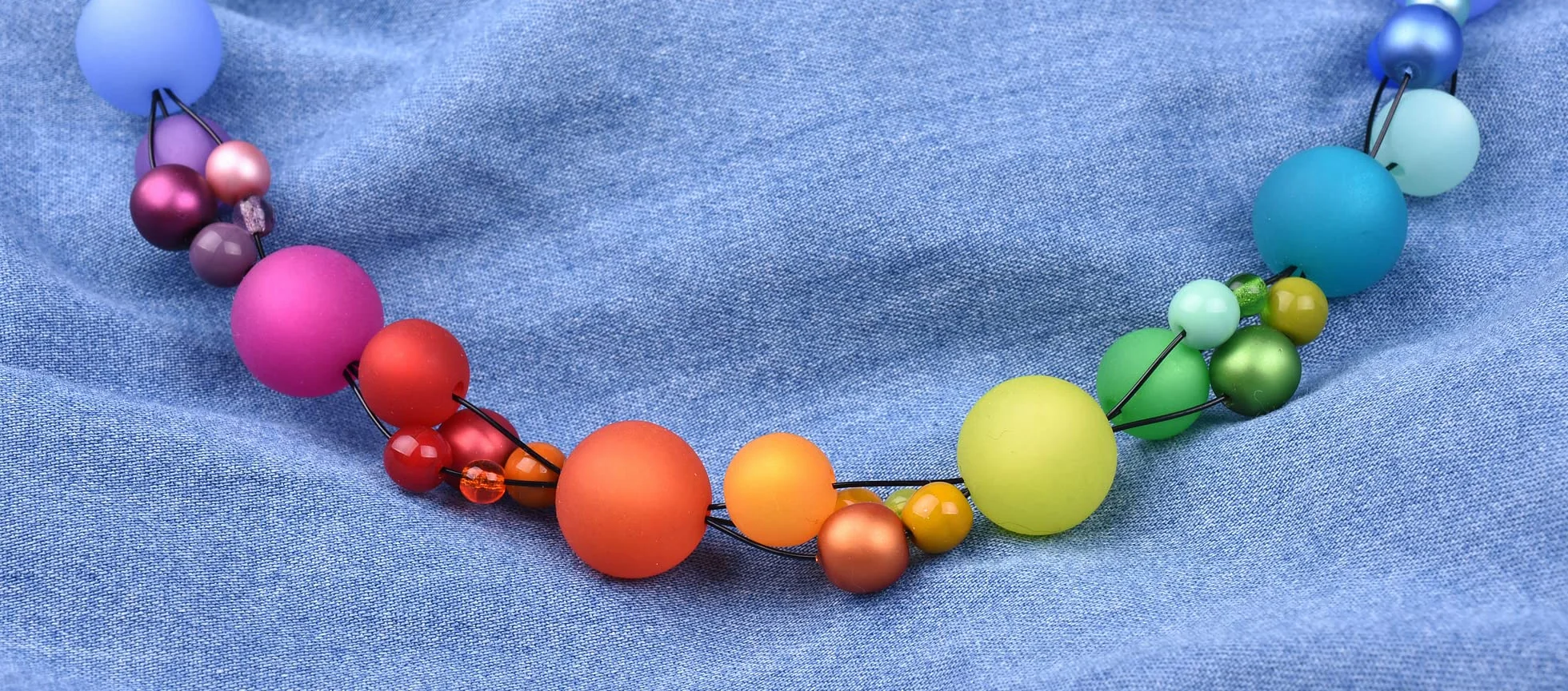 Materiale Mix Catena Amelie, Placcato argento, colore: bunt, cod. 2177-B