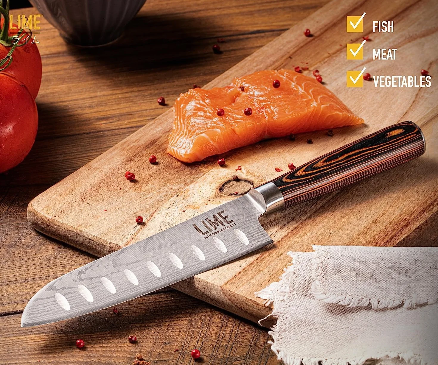 Santoku Lime Knife Giapponese Lama 17,7 cm Coltello Cucina Professionale