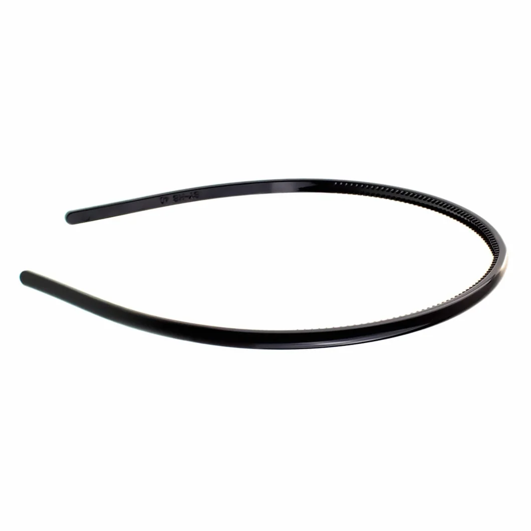 Cerchietto per capelli nero classico 0,5 cm plastica flessibile sottile