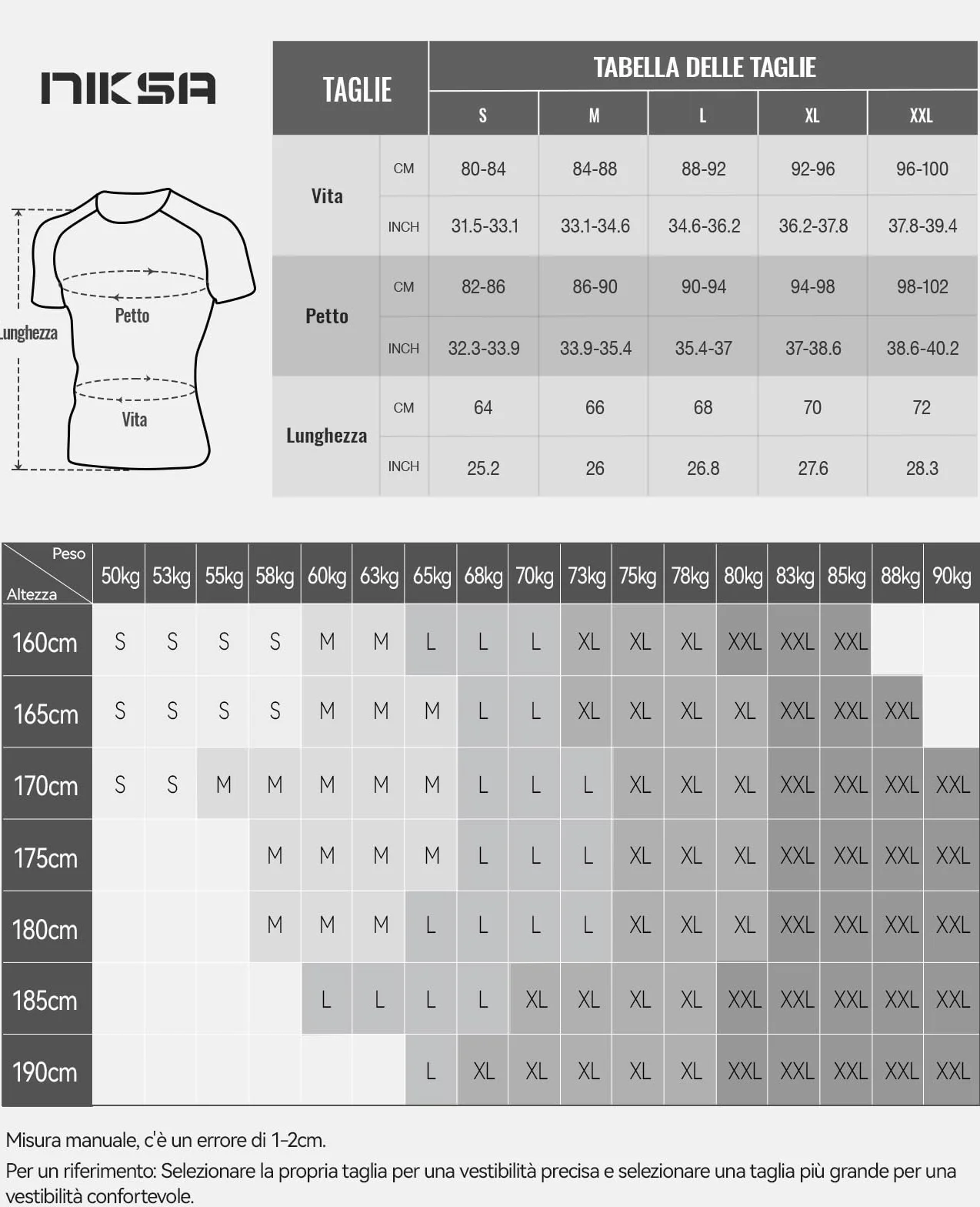 Niksa 2 Pezzi Fitness T-Shirt Maglia Compressione Uomo Maniche Corte Asciugatura Rapida Maglia da Sport per Corsa