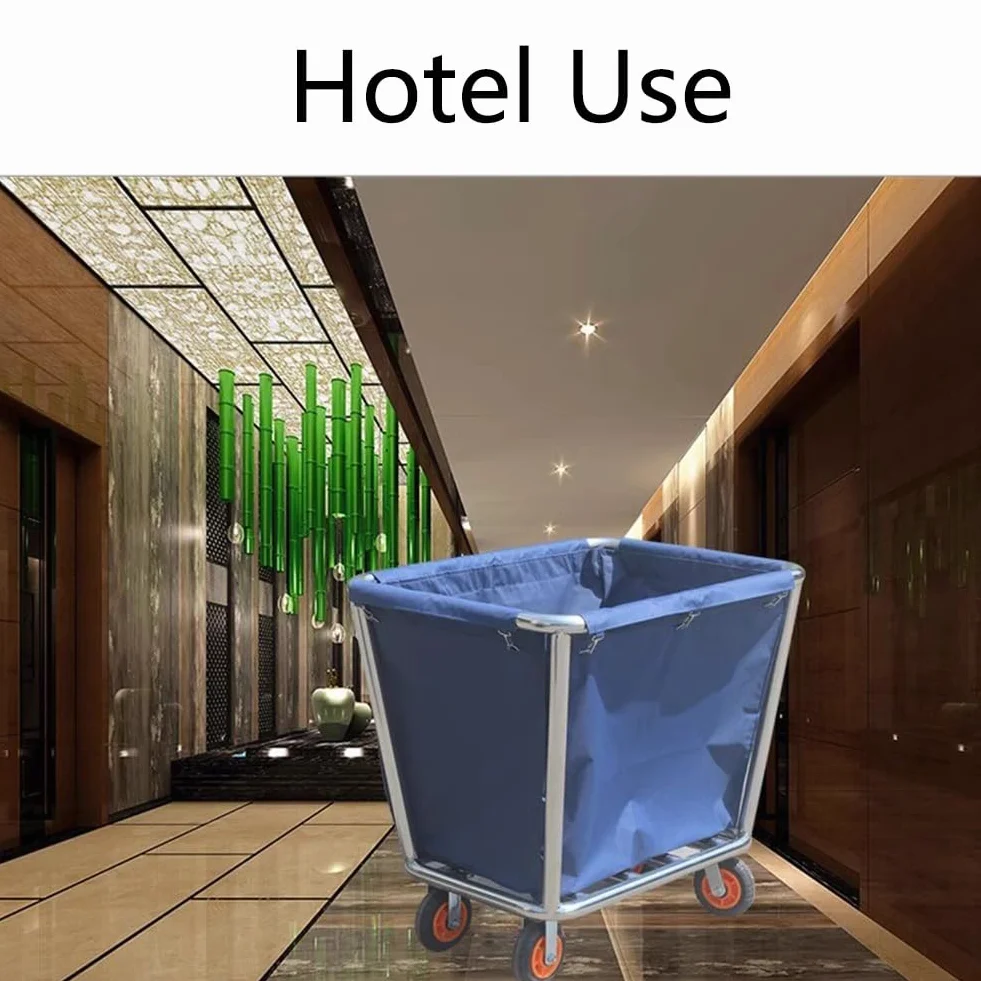 Carrello per Lavanderia, Carrello Per Lavanderia Commerciale Da 1 Confezione Con Ruote, Lavanderia Industriale Con Borsa Oxford Rimovibile E Telaio In Acciaio Per La Casa Di Hotel, Lavanderia