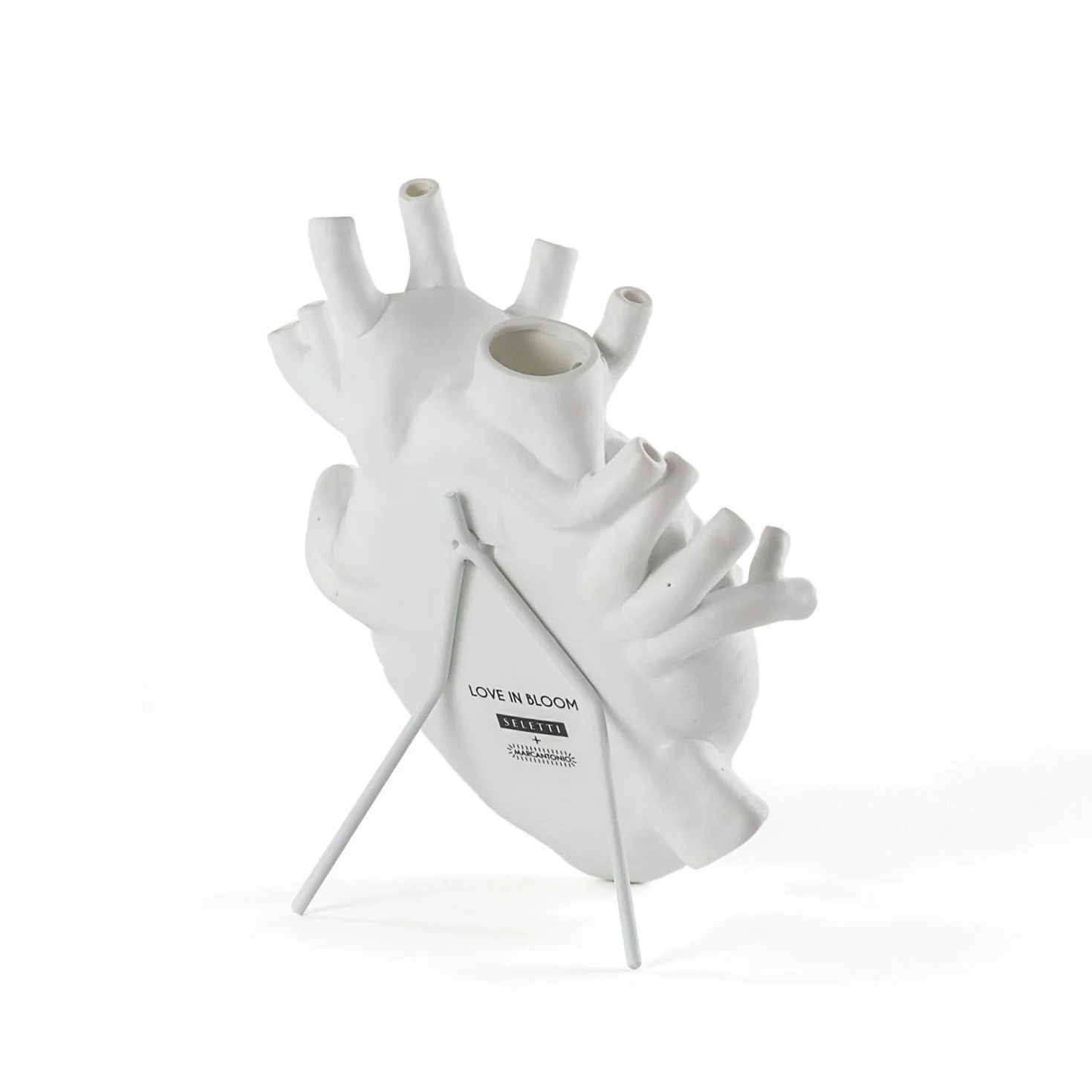 Seletti Love In Bloom Vaso a forma di cuore, bianco