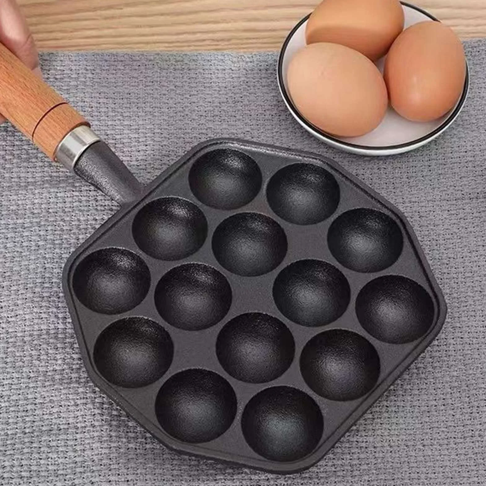 Padella Takoyaki Antiaderente 14 Fori