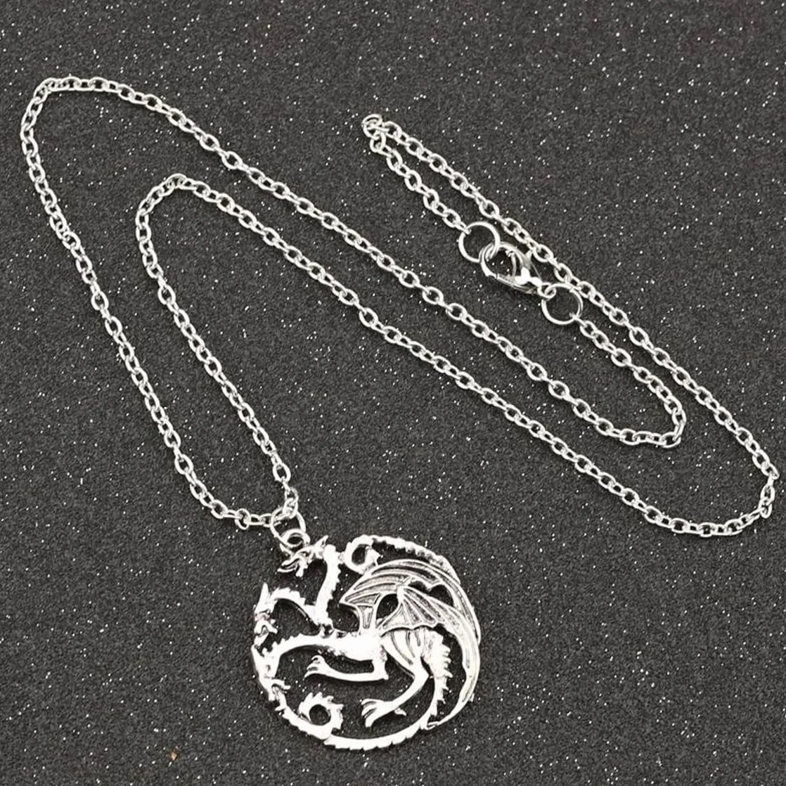 Collana Targaryen Trono di Spade Daenerys con ciondolo drago 3 teste