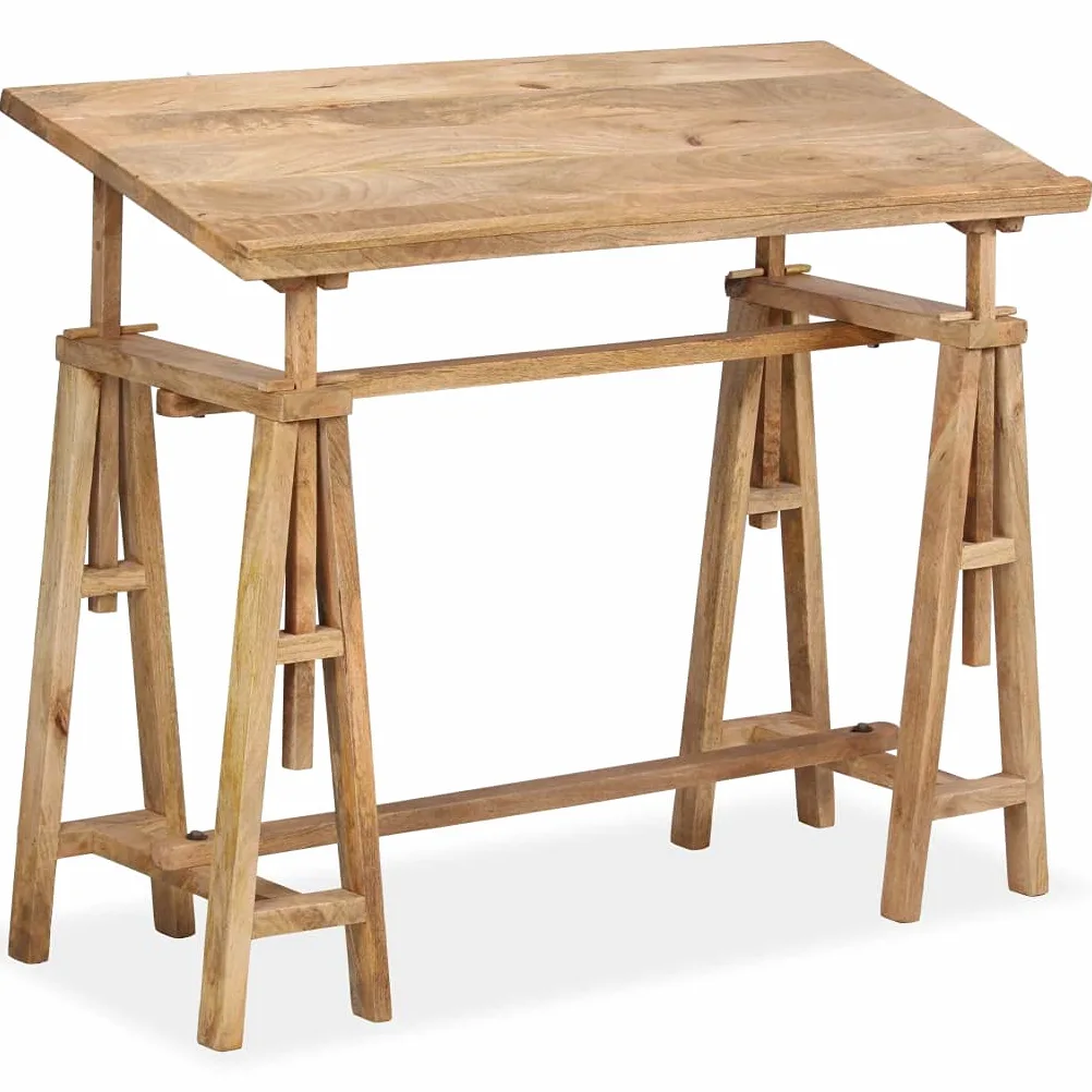 vidaXL Legno Massello di Mango Tavolo da Disegno Tecnico Inclinabile Scrivania