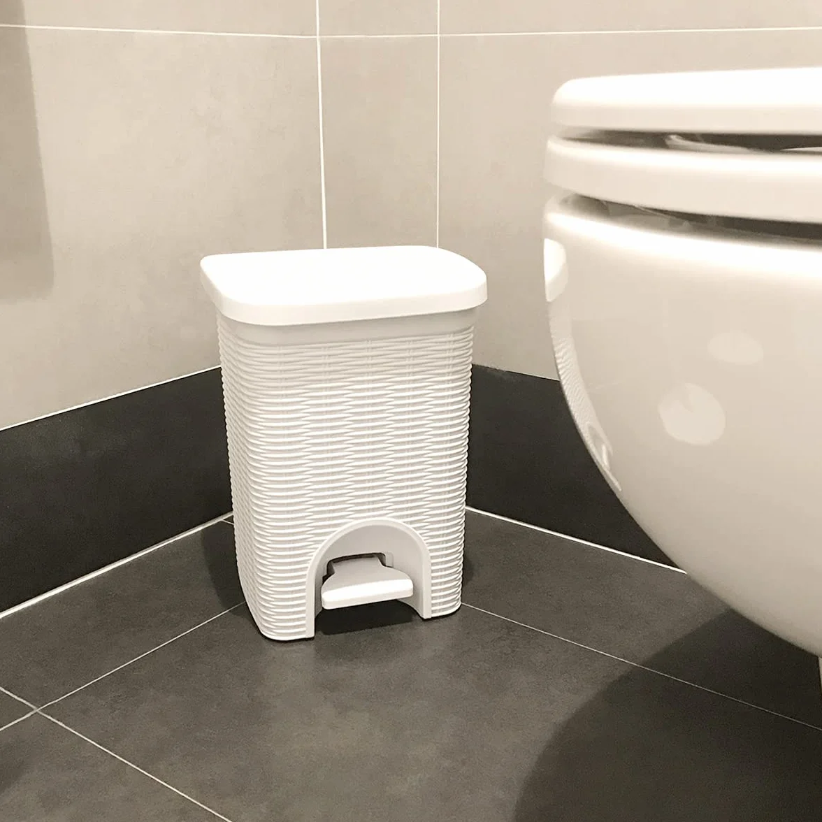 Stefanplast Elegance Pattumiera Bagno 6 litrów biała plastikowa