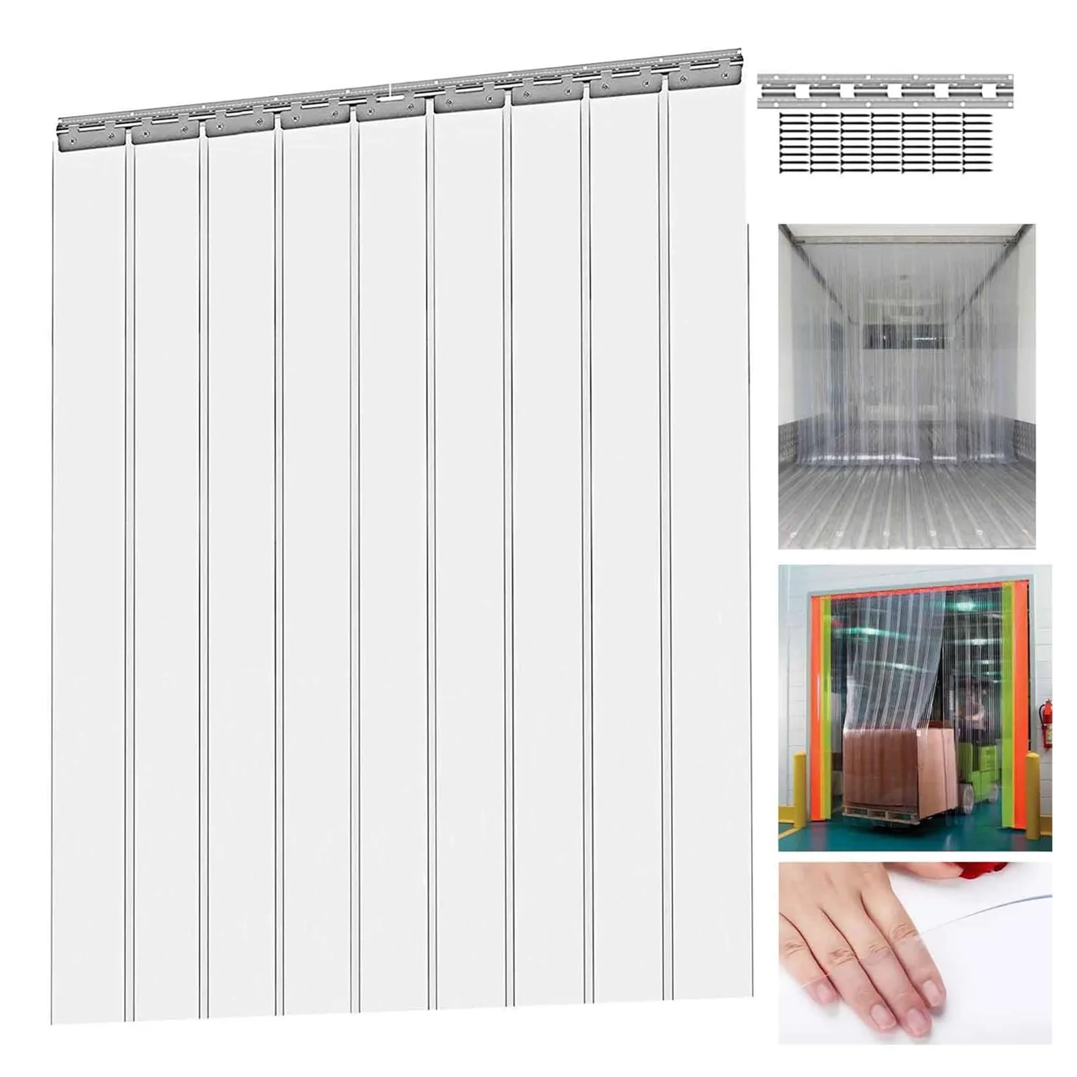 Tenda a strisce in PVC trasparente impermeabile per padiglione, giardino, camera fredda personalizzabile, dimensioni 105x210cm (41.34x82.68), tenda in plastica resistente per uso esterno