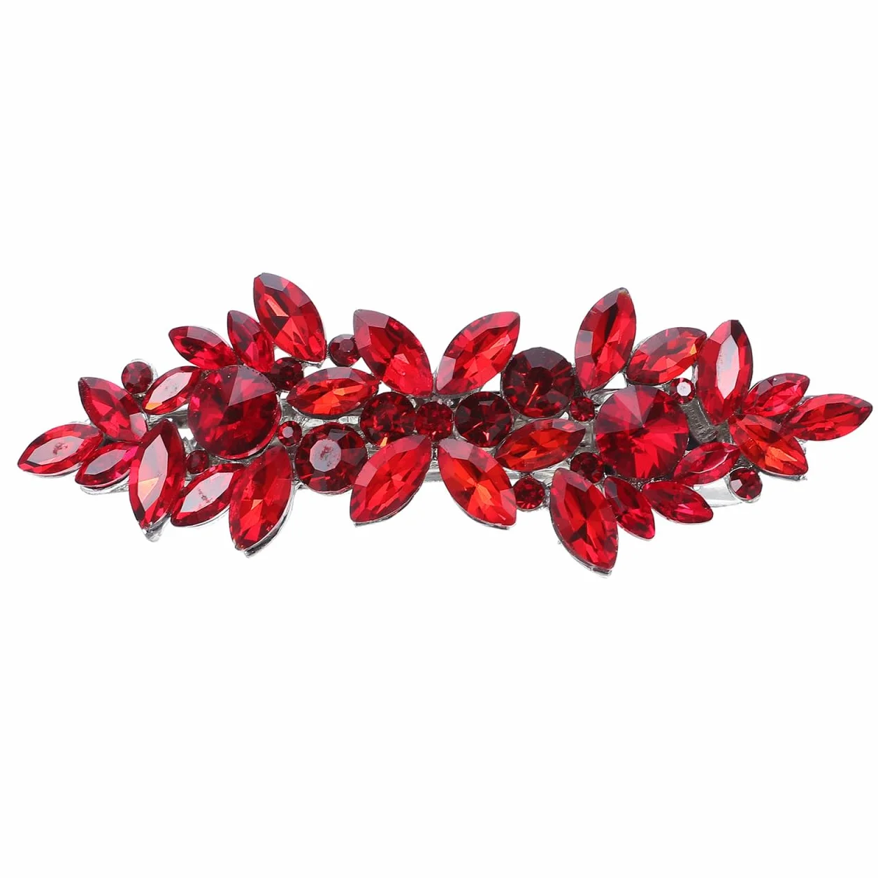 Fermagli Per Capelli di Strass Cristallo Rosso Gioielli per Damigelle d'Onore Matrimonio