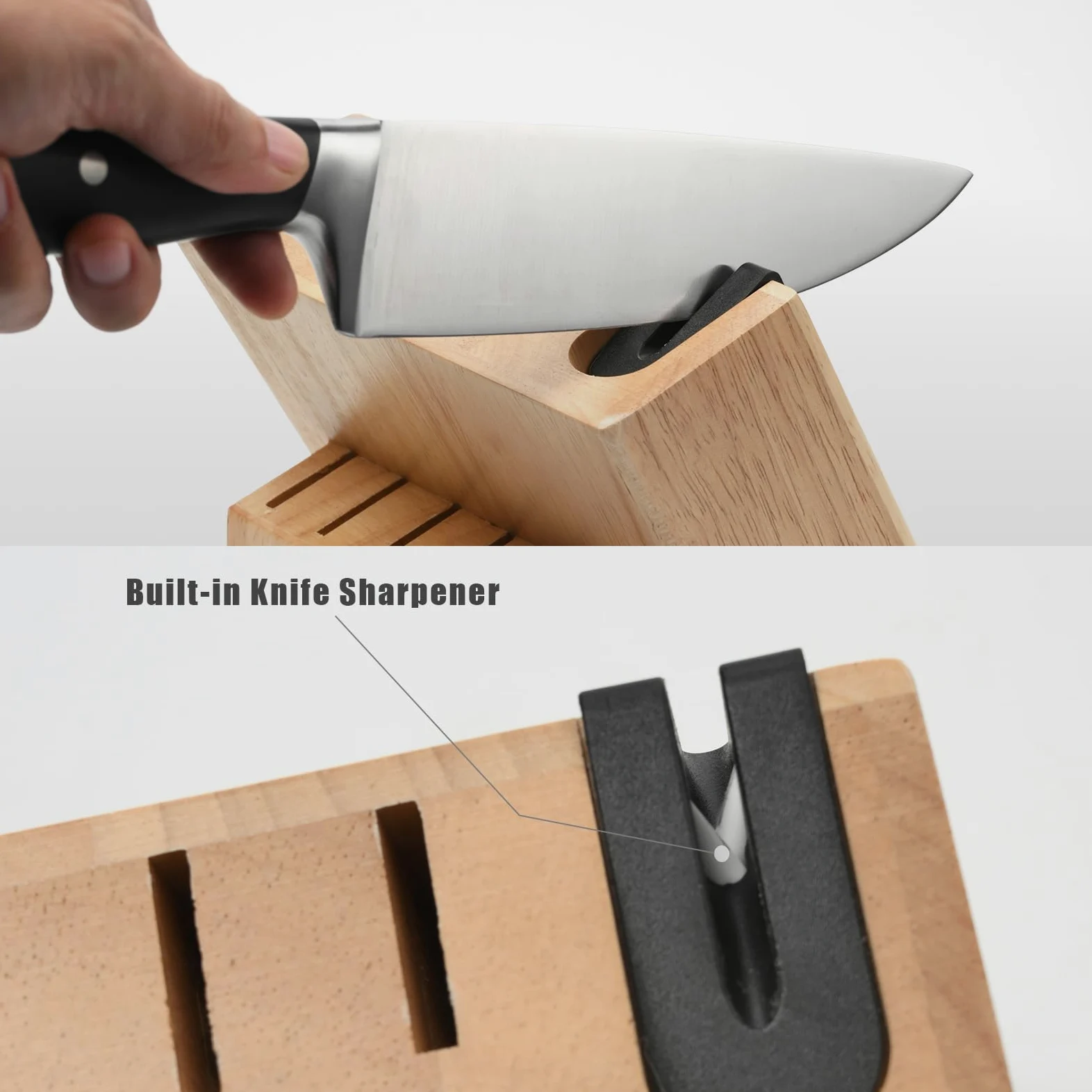 Set di Coltelli da Cucina 13 Pezzi Professionale con Blocco Legno e Affilatore Integrato, Coltelli Chef Affilati - Ideale per Casa e Ristoranti, Nero Elegante, Lavabile in Lavastoviglie